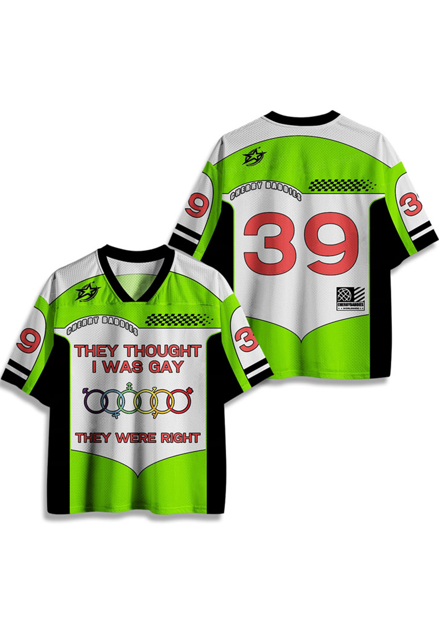 L WAS GAY Y2K Crop Sport Jersey Shirts