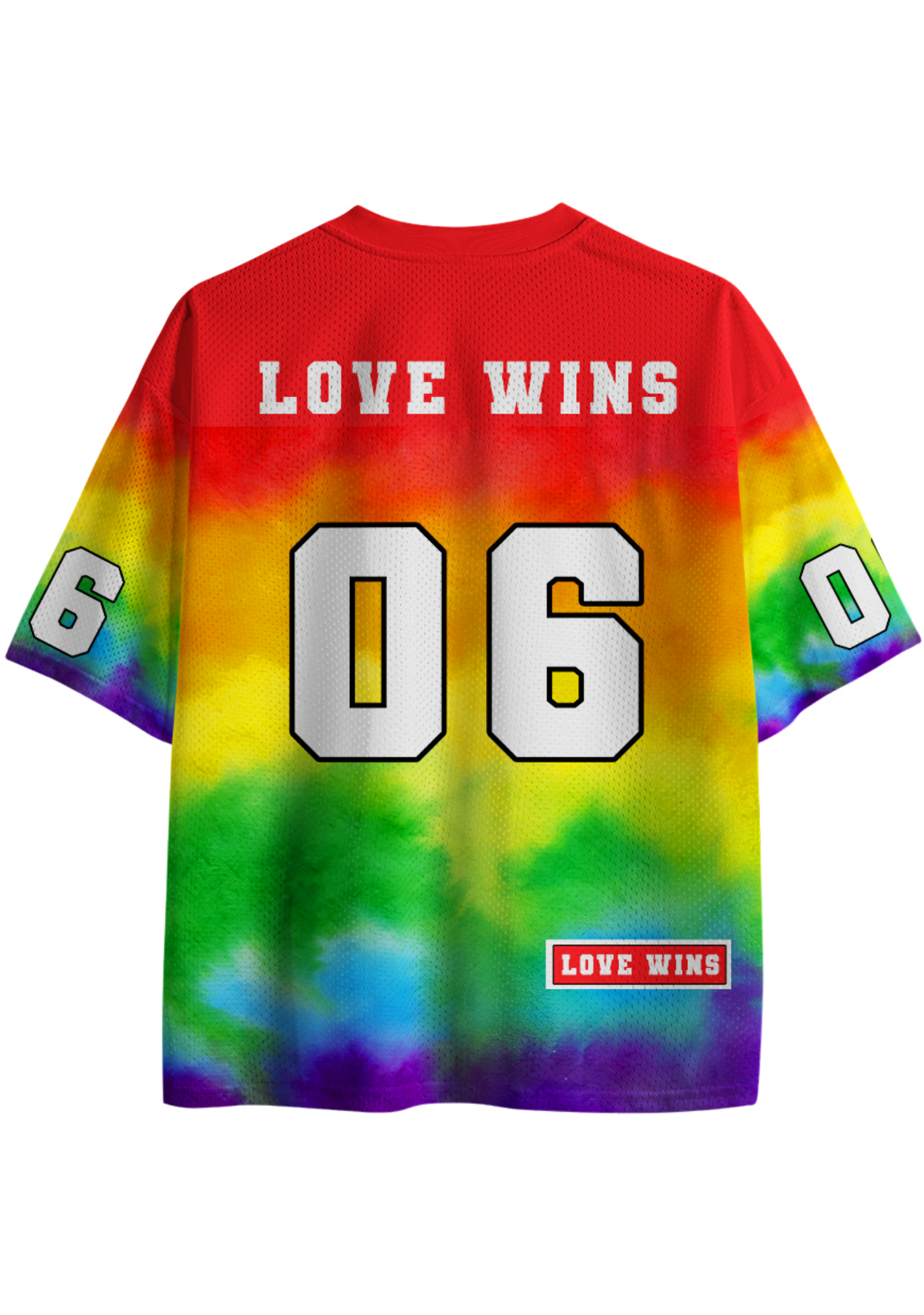 Rainbow Tie Dye Pride Love Wins Mesh Jersey