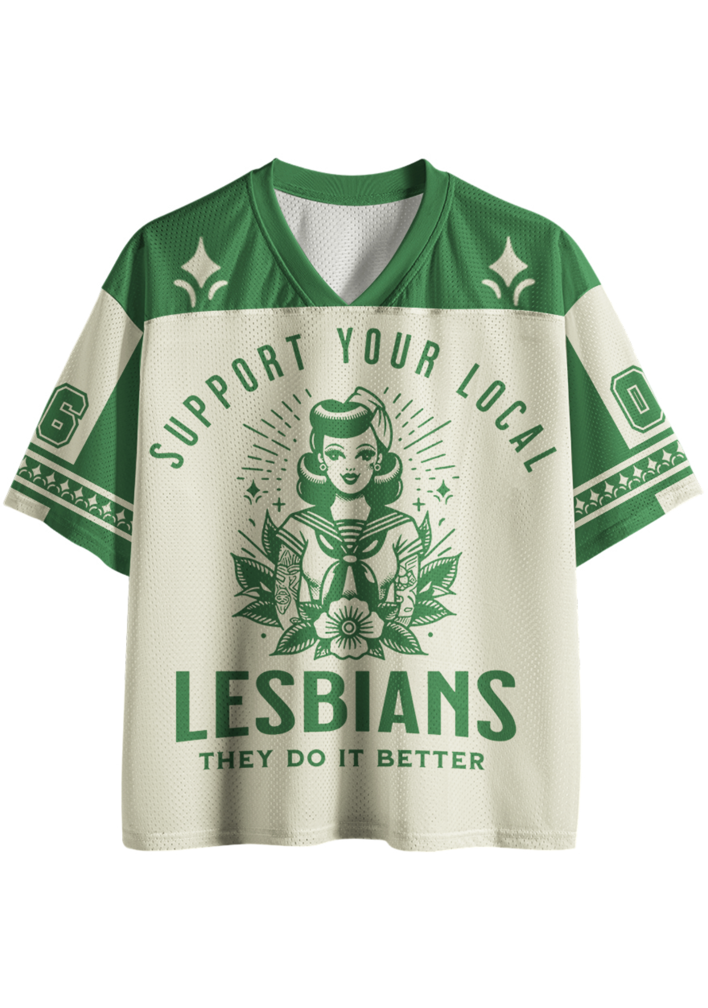 Support Your Local Lesbians Sapphic Mesh Jersey