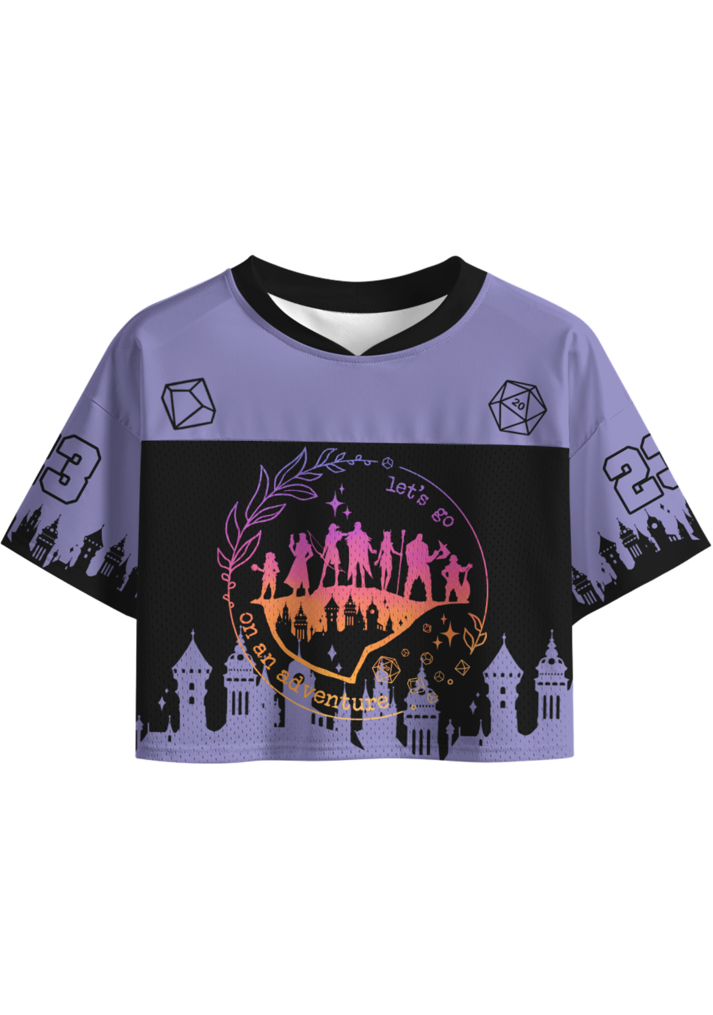 Rainbow DnD - Let's go on an adventure Crop Sports Jersey