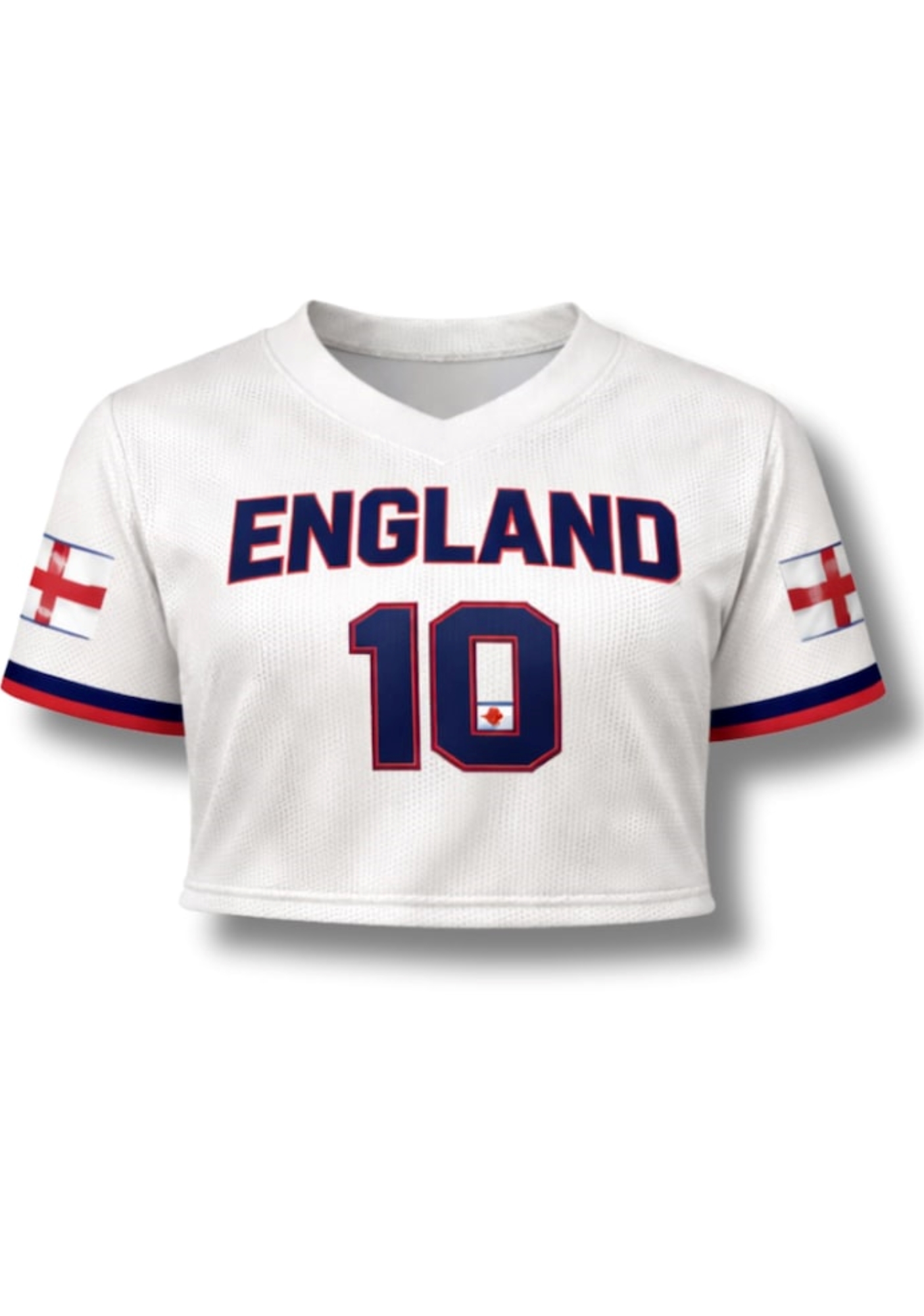 England Soccer Crop Top Jersey Custom Name Number 