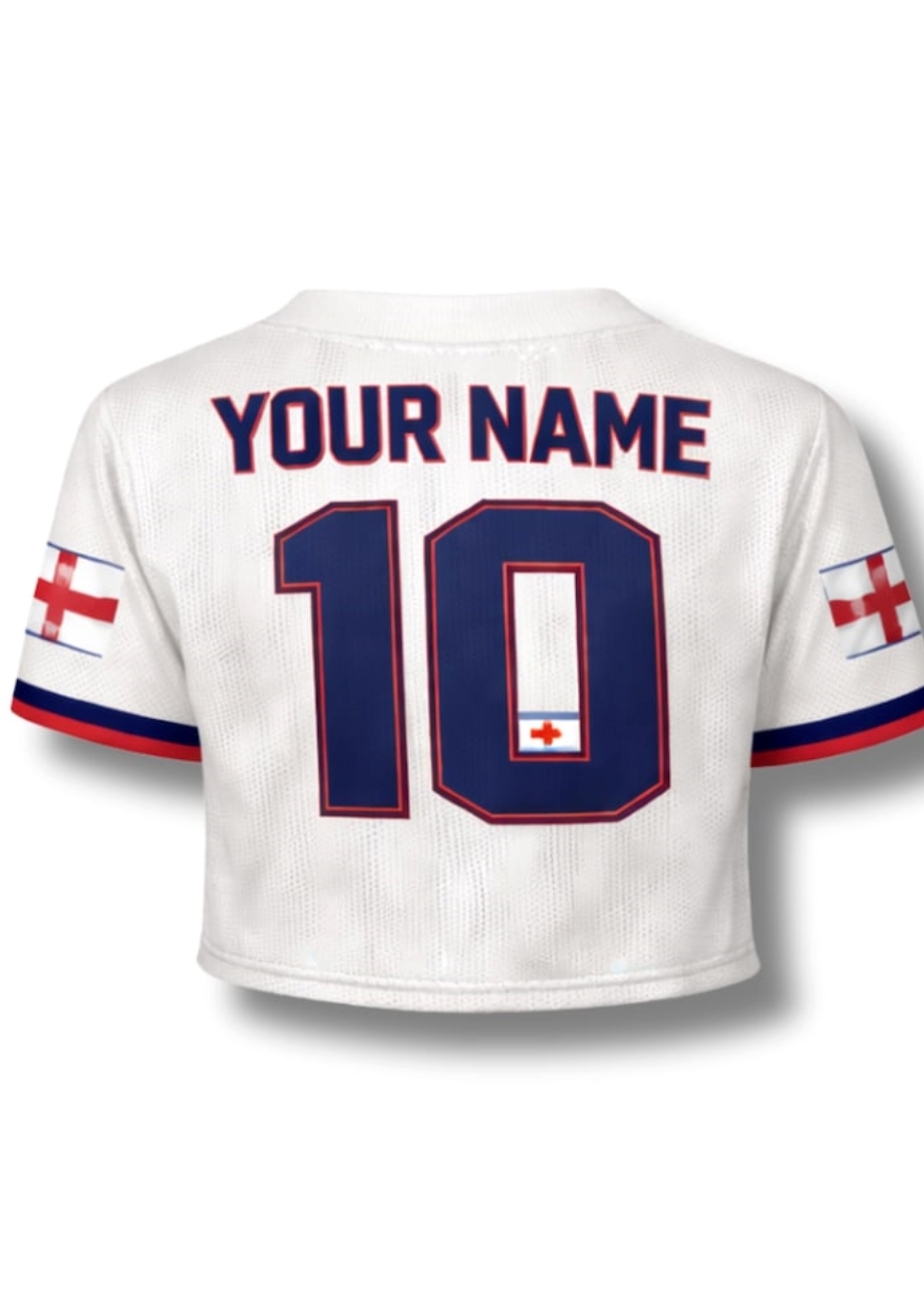 England Soccer Crop Top Jersey Custom Name Number 