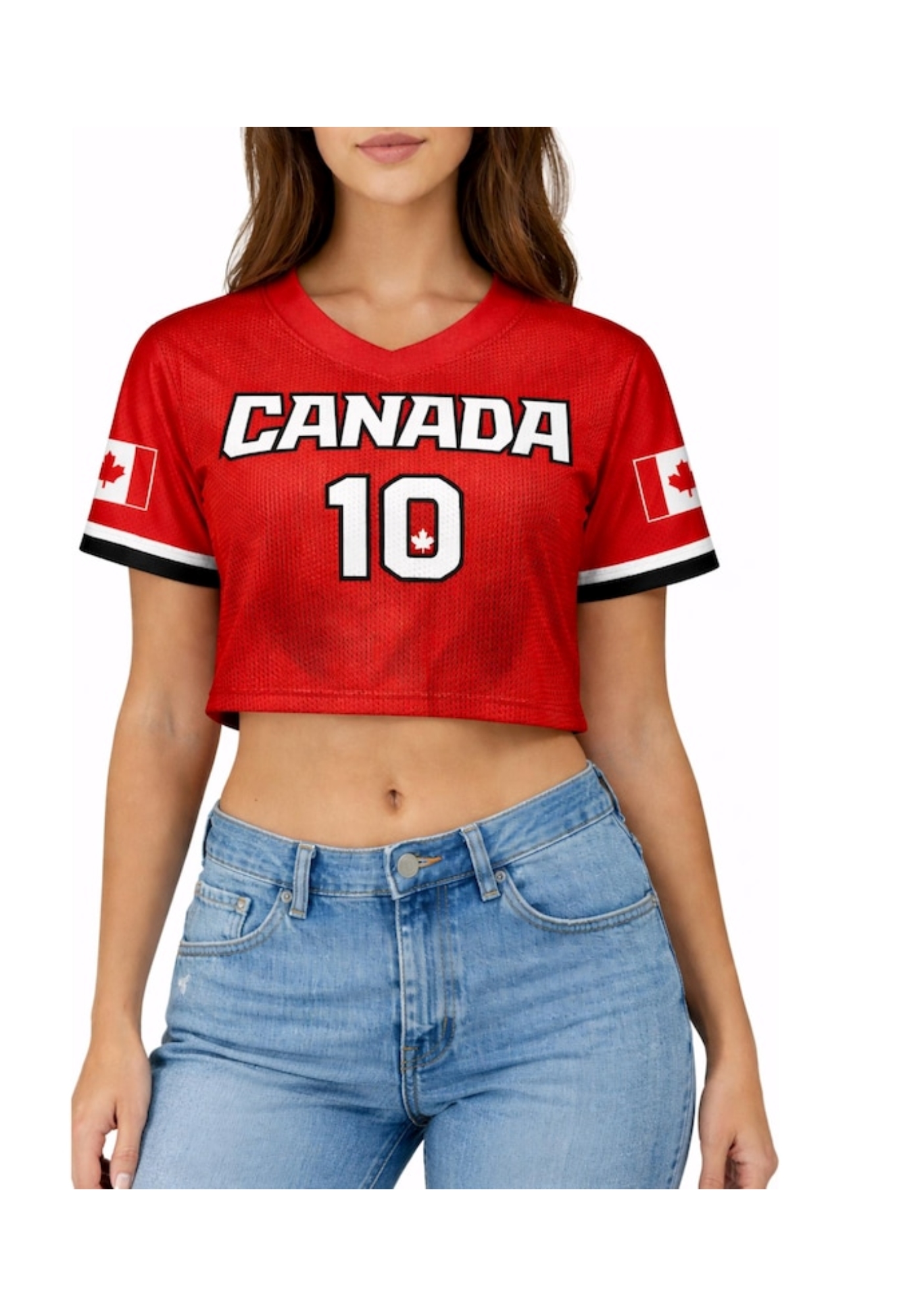 Canada Soccer Crop Top Jersey Custom Name Number 