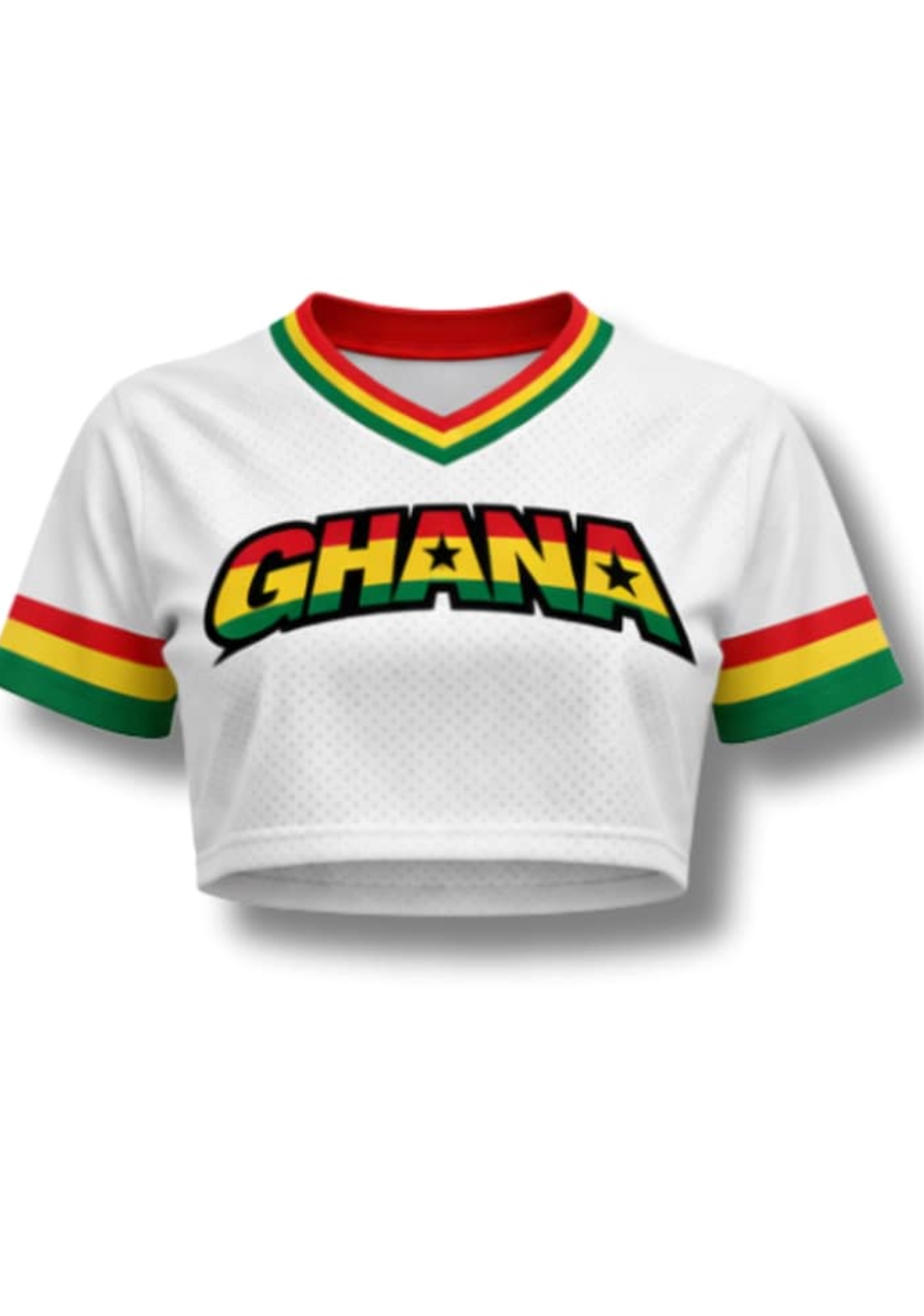 Ghana Soccer Crop Top Jersey Custom Name Number 