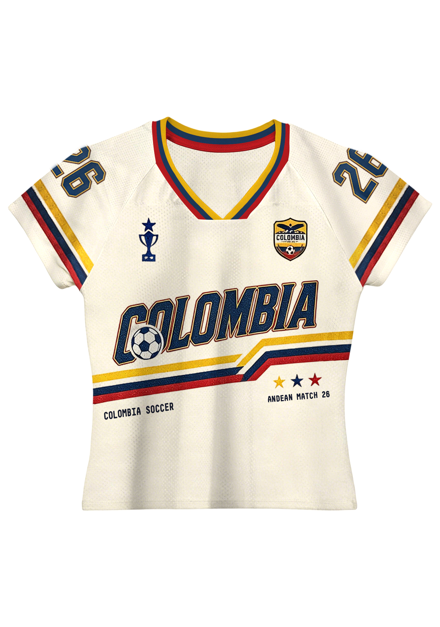 Retro Colombia Soccer Crest Striped Baby Mesh Jersey Top