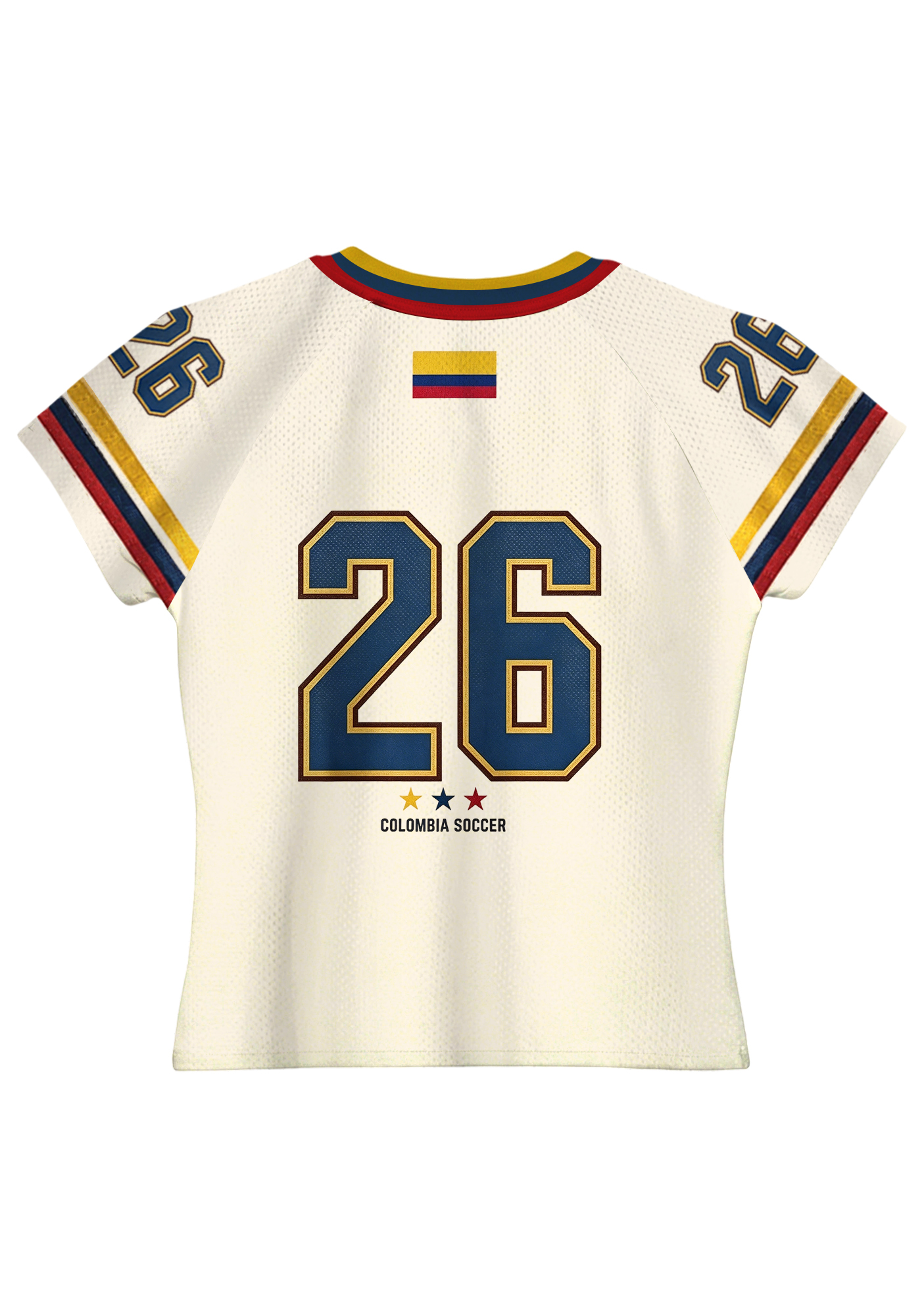 Retro Colombia Soccer Crest Striped Baby Mesh Jersey Top