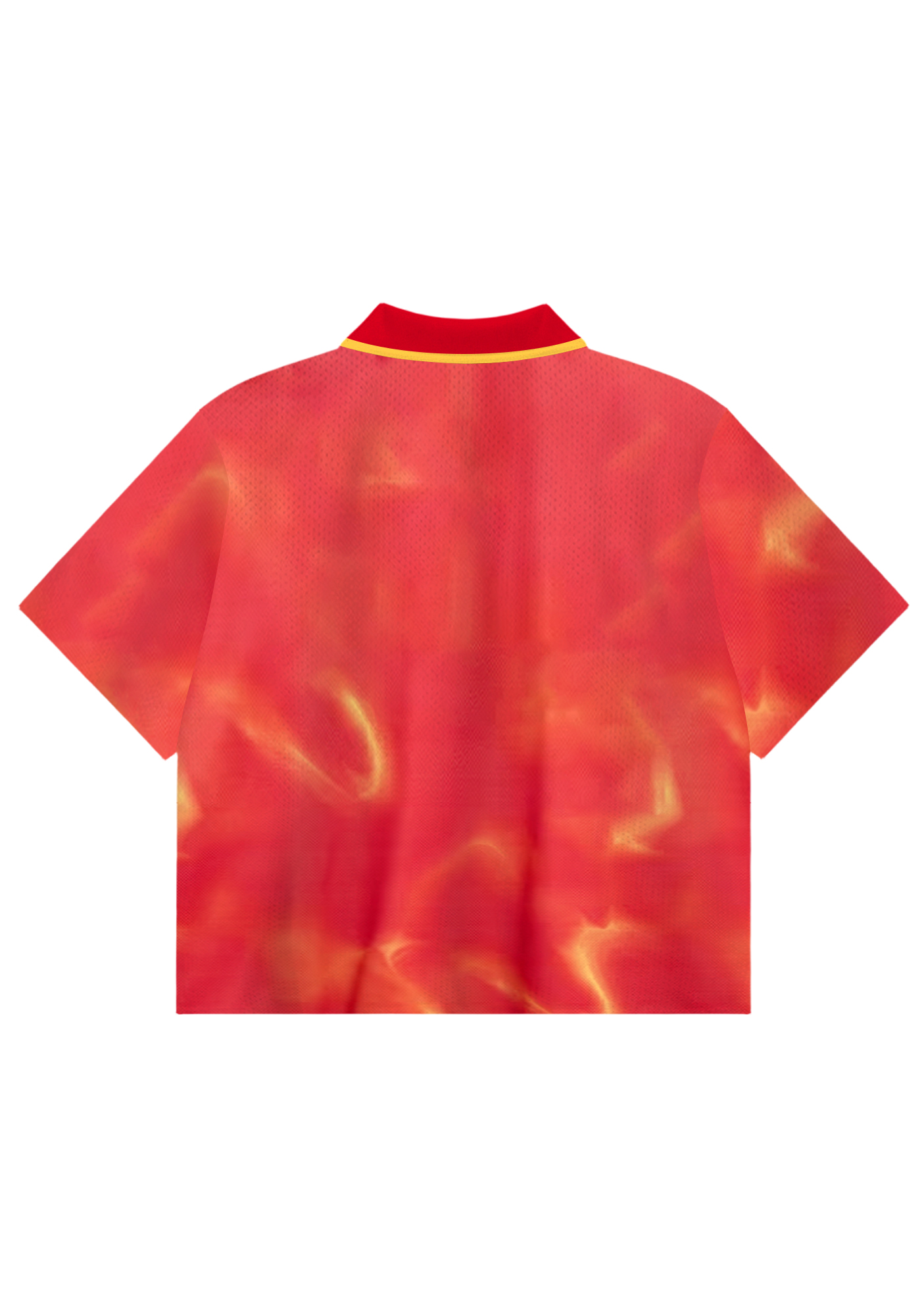 Flame Tie-Dye Spain 26 Crop Collared Soccer Jersey