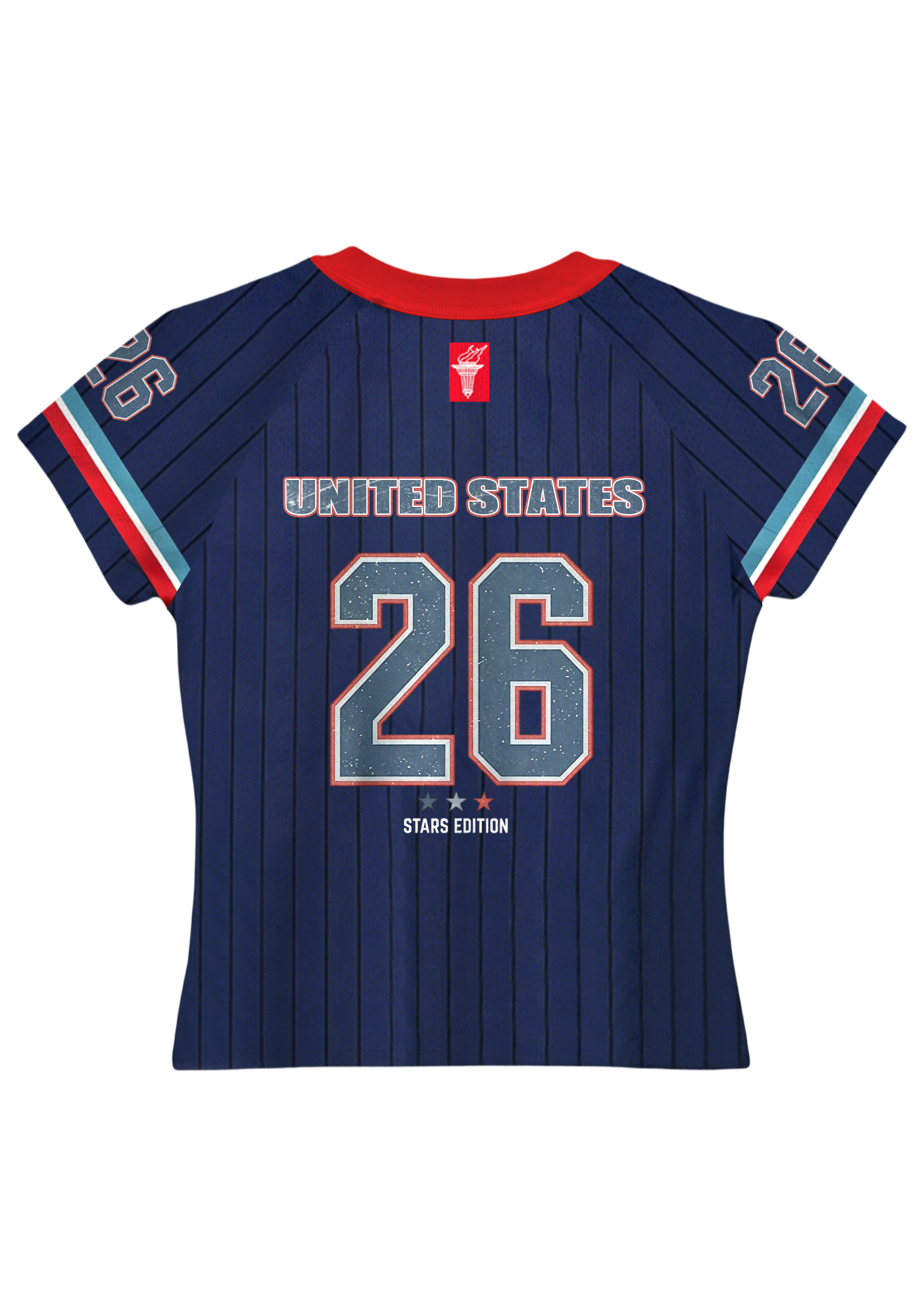 USA #26 Striped Mesh Jersey Top