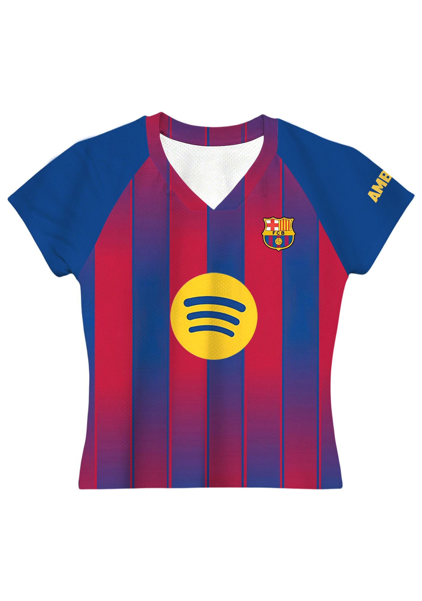 Barcelona Gradient Striped Mesh Jersey Top
