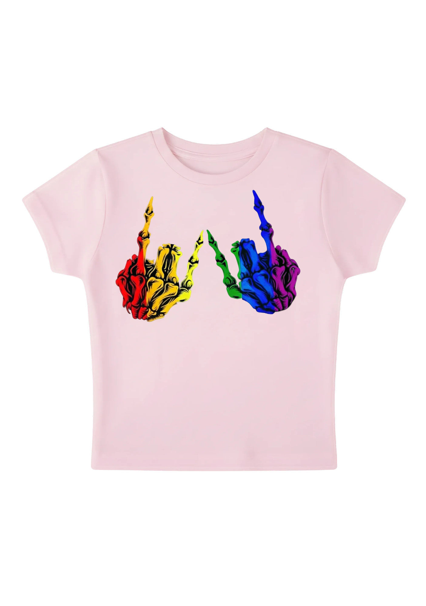 Queer Middle Fingers Y2K Baby Tee