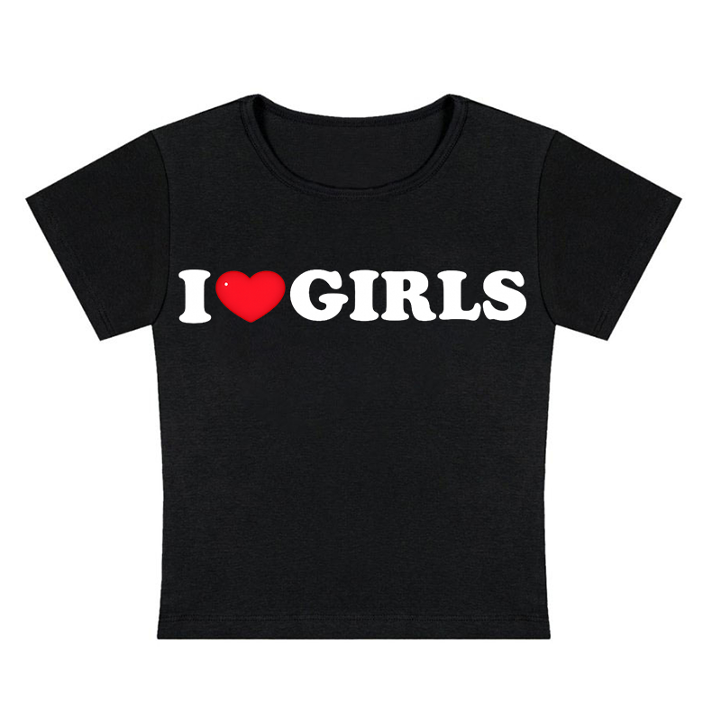 I  Love Girls Y2K Baby Tee