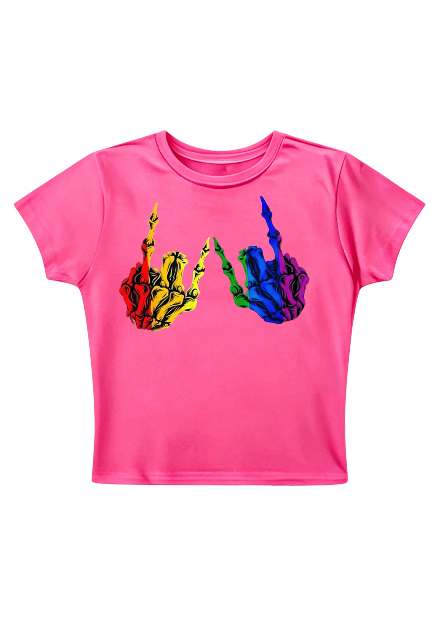 Queer Middle Fingers Y2K Baby Tee