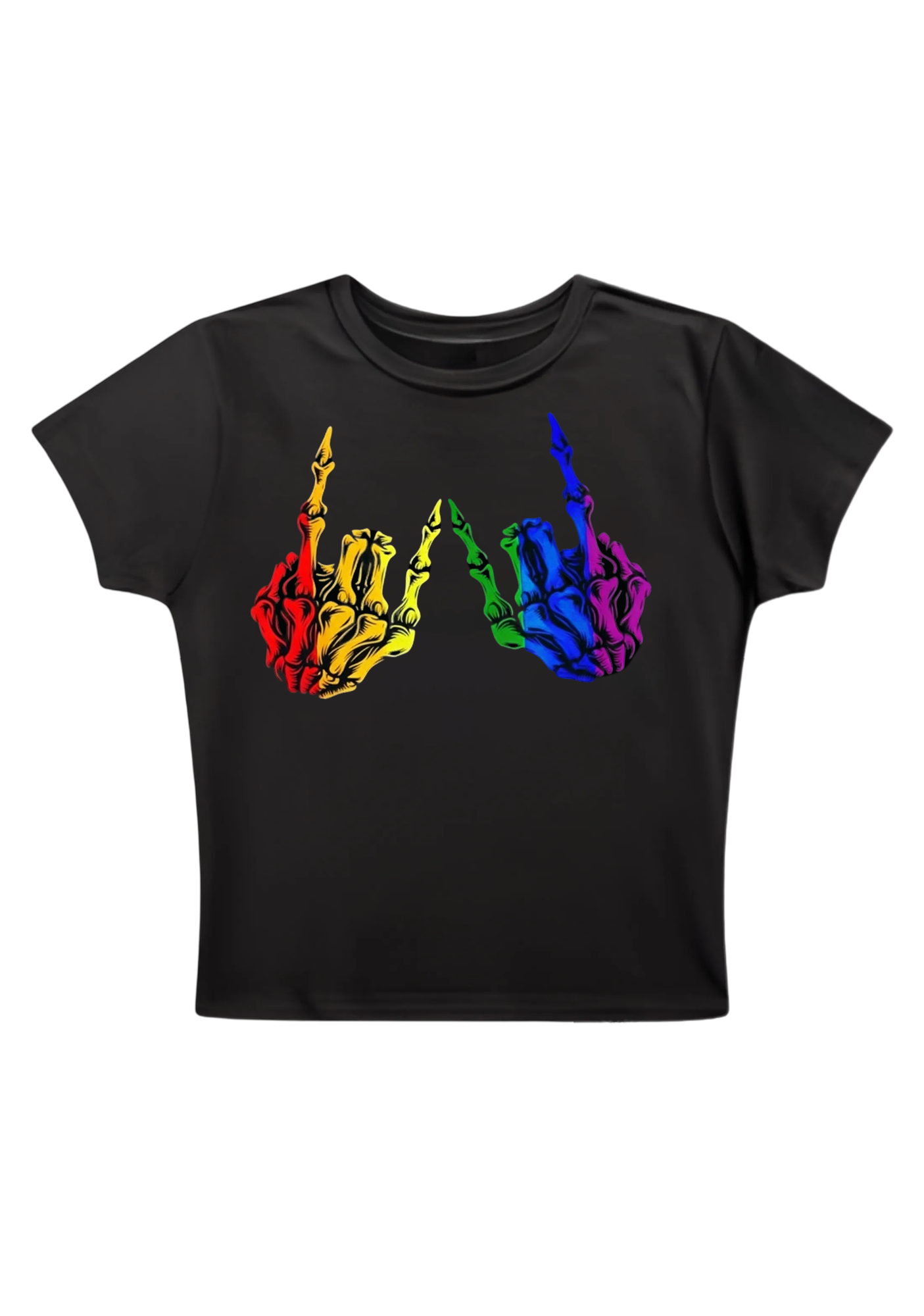 Queer Middle Fingers Y2K Baby Tee