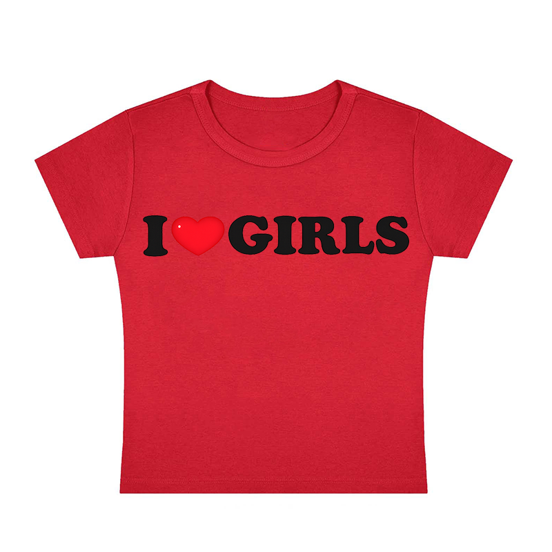 I  Love Girls Y2K Baby Tee
