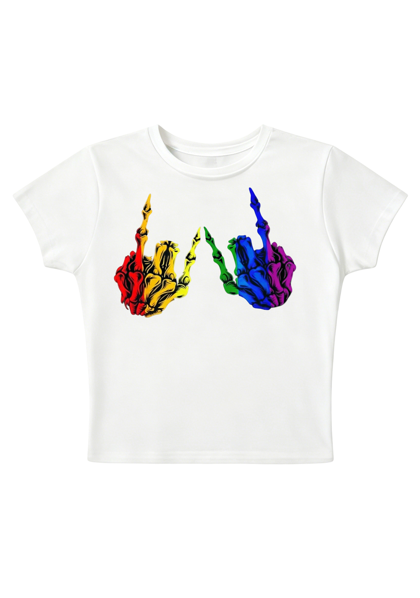 Queer Middle Fingers Y2K Baby Tee