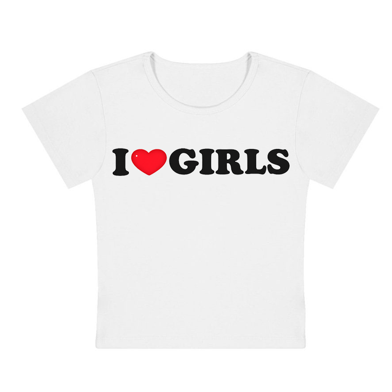 I  Love Girls Y2K Baby Tee