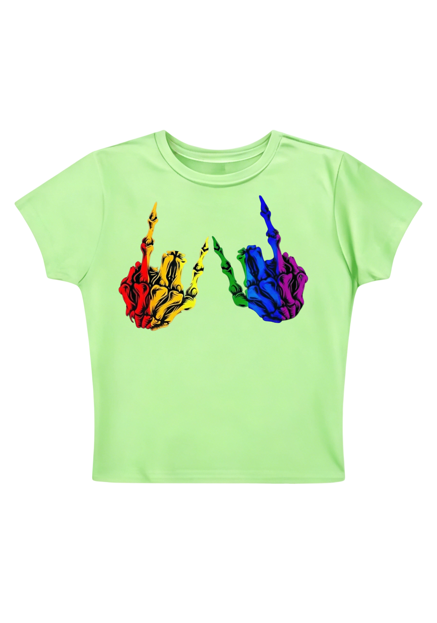 Queer Middle Fingers Y2K Baby Tee