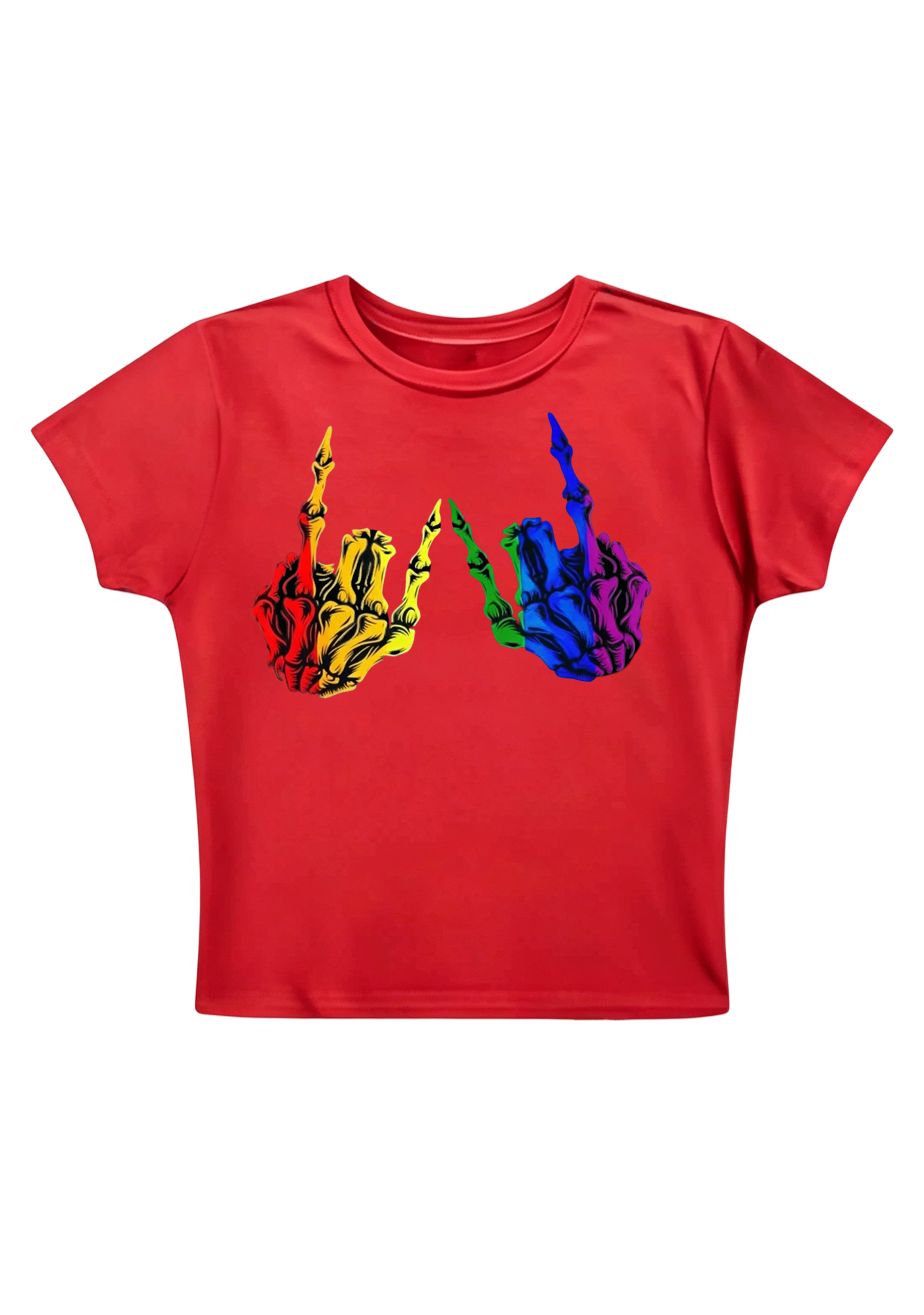 Queer Middle Fingers Y2K Baby Tee
