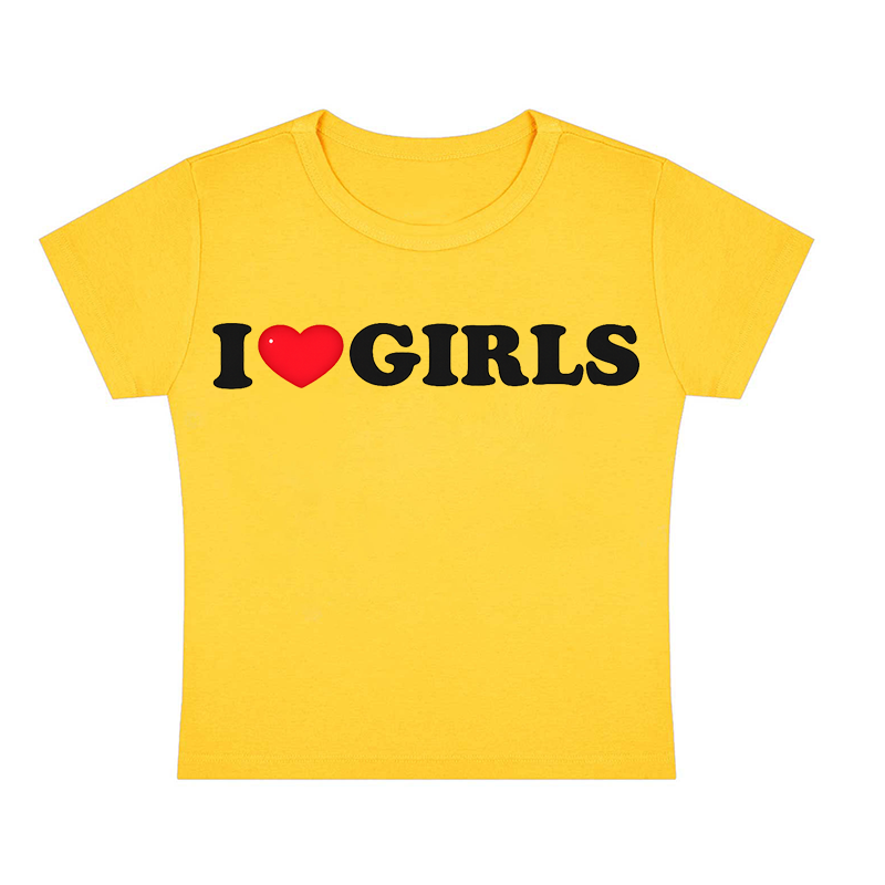 I  Love Girls Y2K Baby Tee