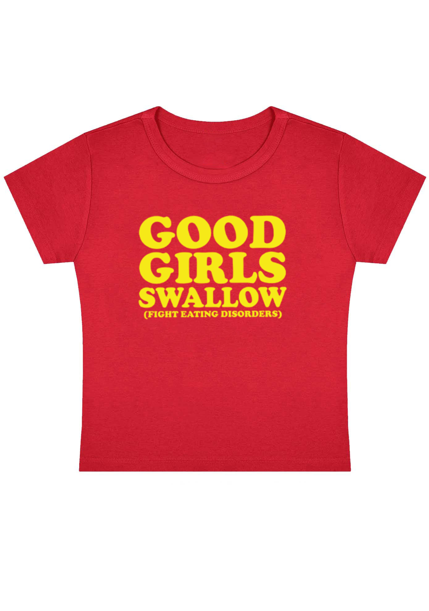 Good Girls Swallow Y2k Baby Tee