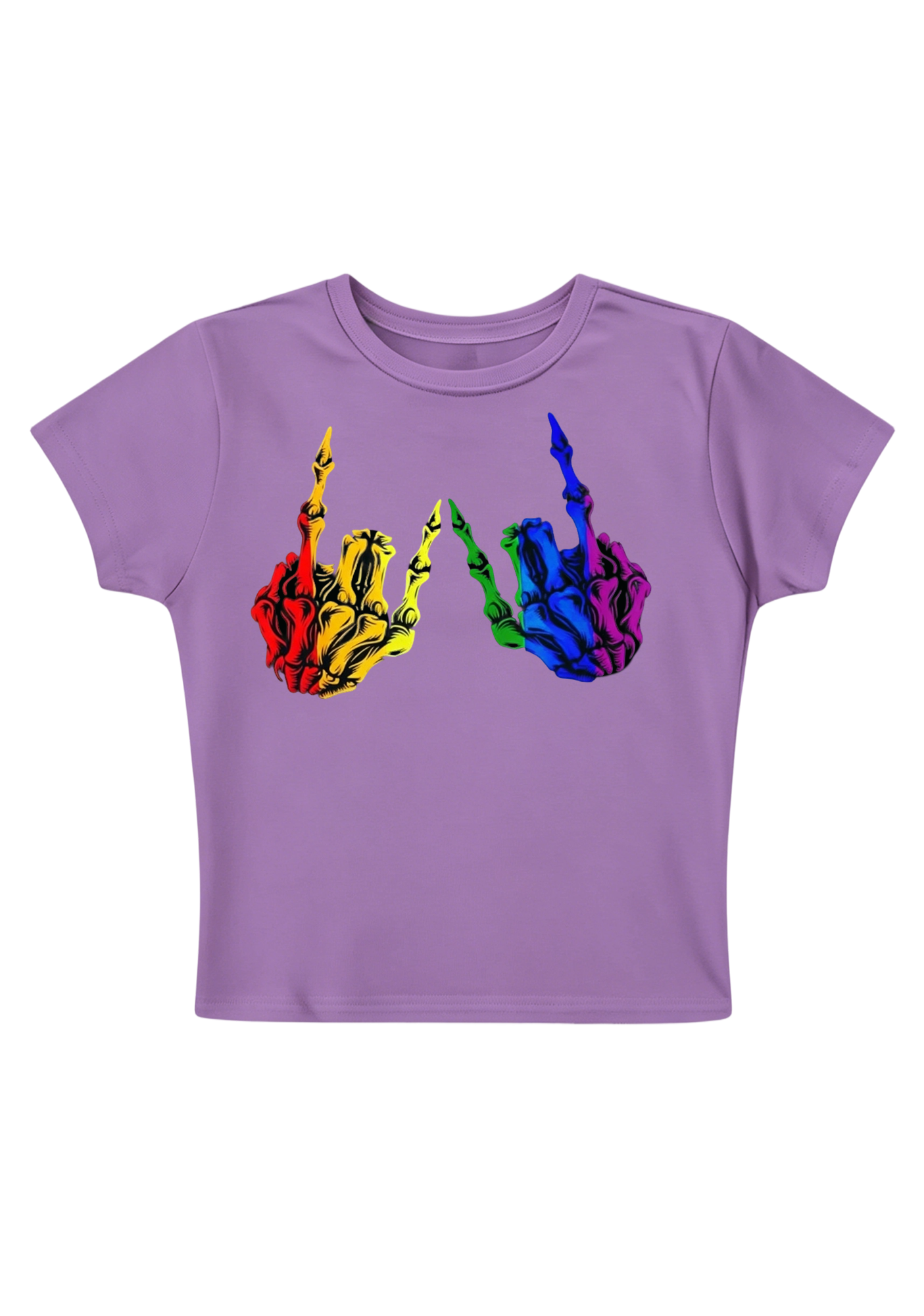 Queer Middle Fingers Y2K Baby Tee