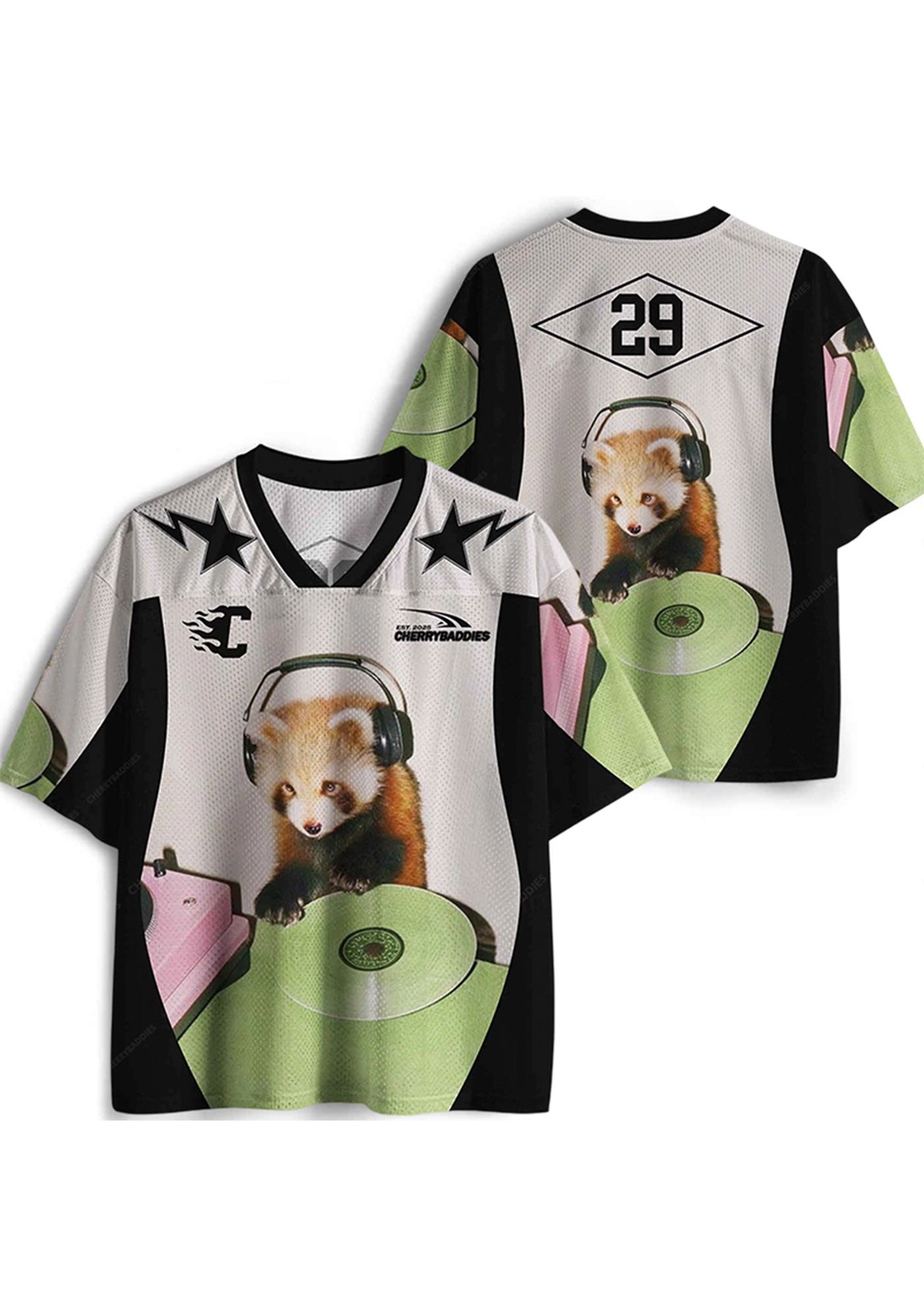 Music Raccoon Y2K Crop Sport Jersey Shirts