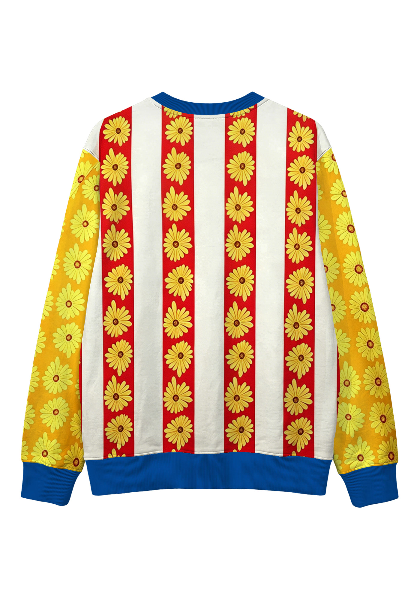 Colombia Sunflower Stripe Retro Graphic Casual Sweatshirt