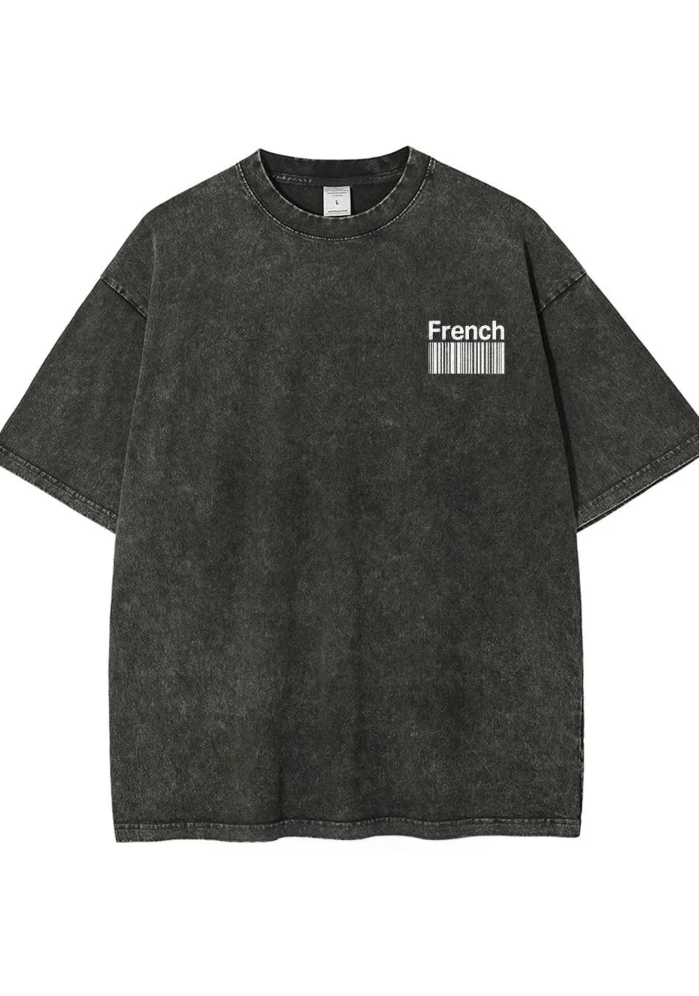 Vintage Washed French Label Graphic Washed Tee