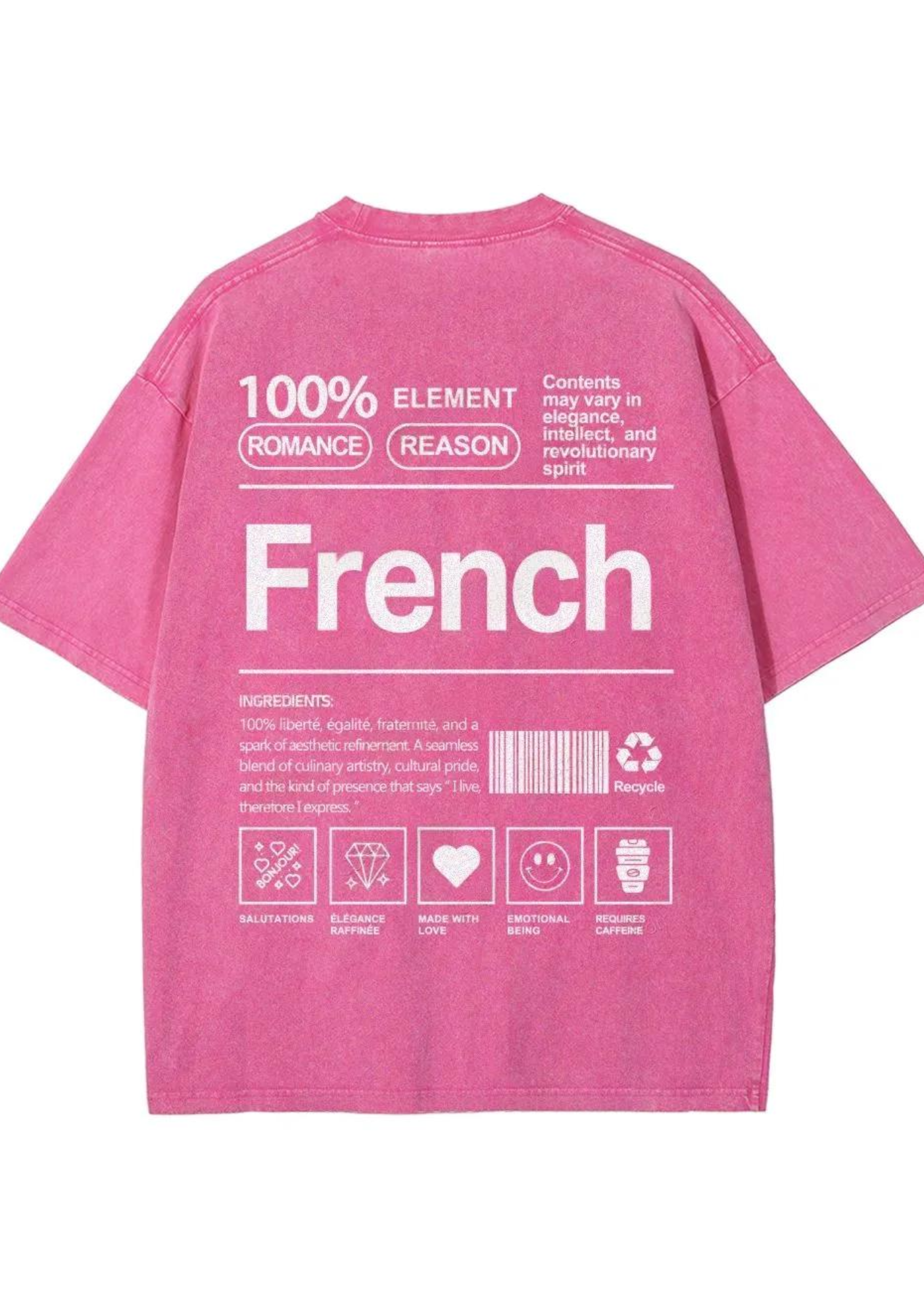 Vintage Washed French Label Graphic Washed Tee
