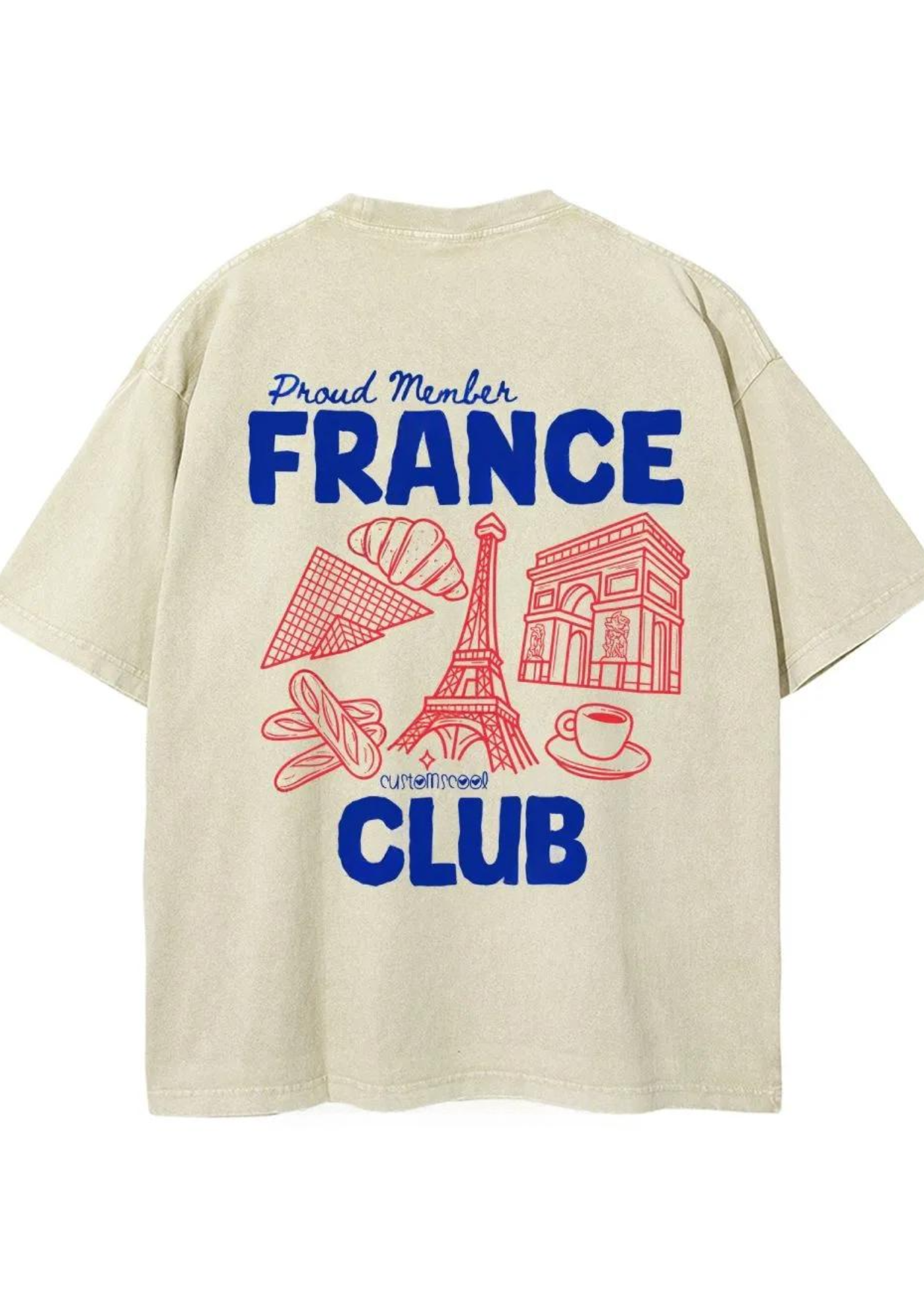 Vintage FRANCE CLUB Graphic Washed Tee
