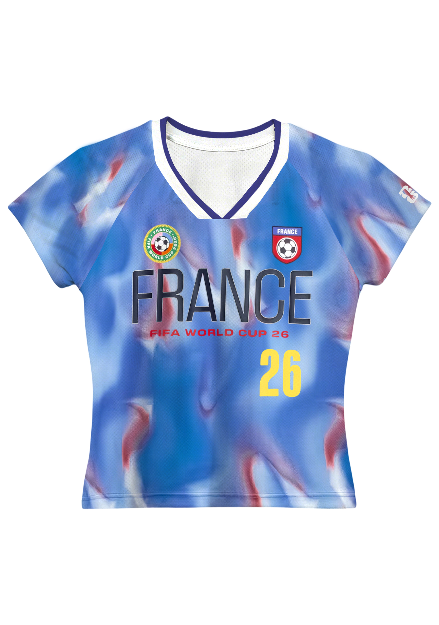 France Tie-Dye Soccer Mesh Baby Tee