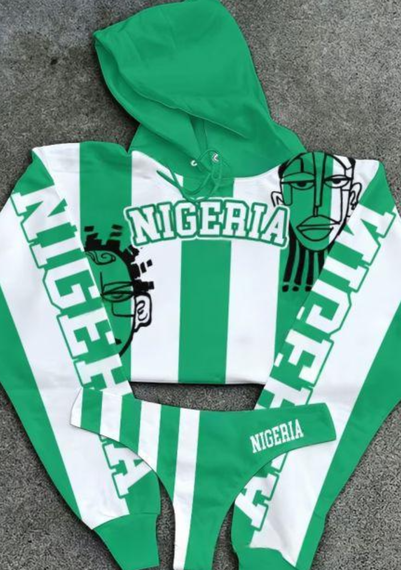 Nigeria Women's Hooded Thicken Suit Set 