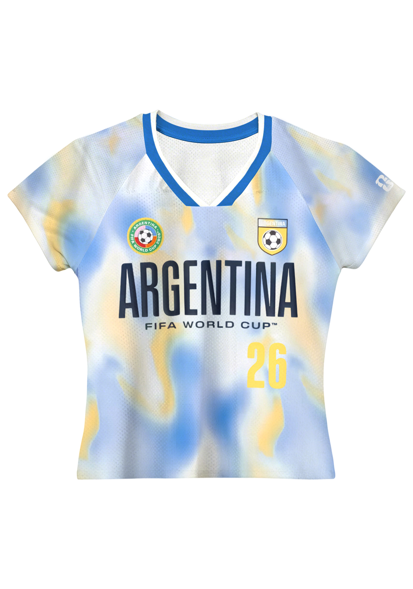 Vintage Tie-Dye Argentina Football Mesh Baby Tee