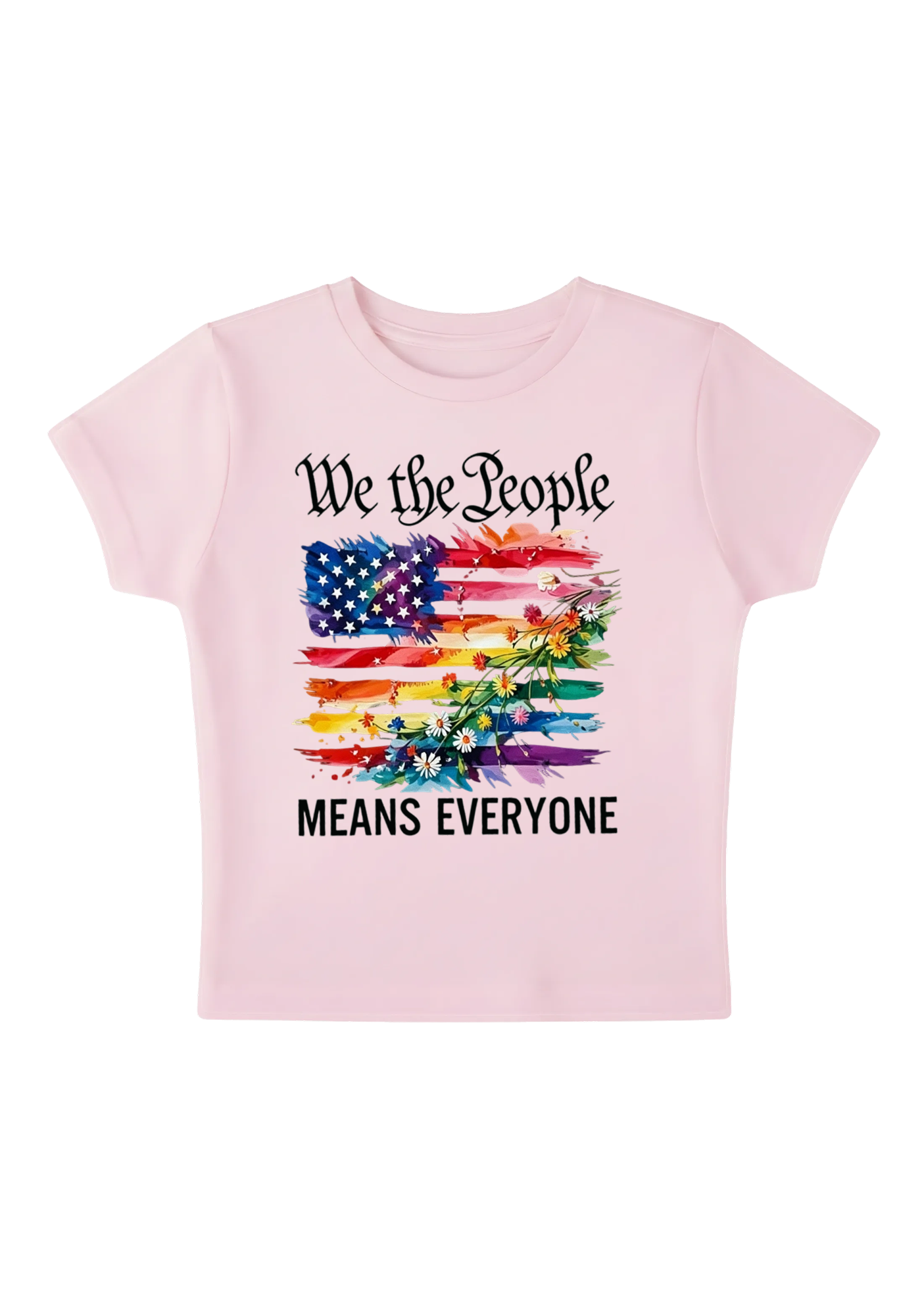 We The People Means Everyone Y2K Baby Tee