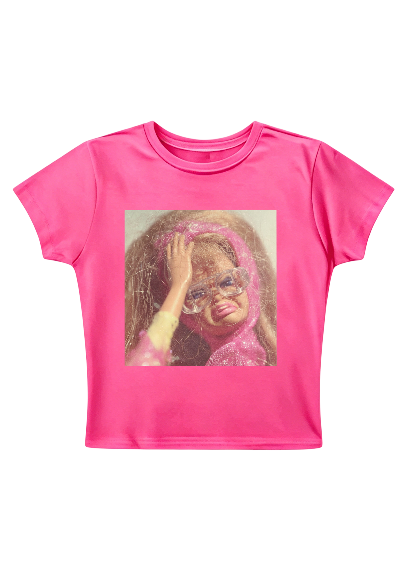 Funny Headache Barbie  Y2K Baby Tee