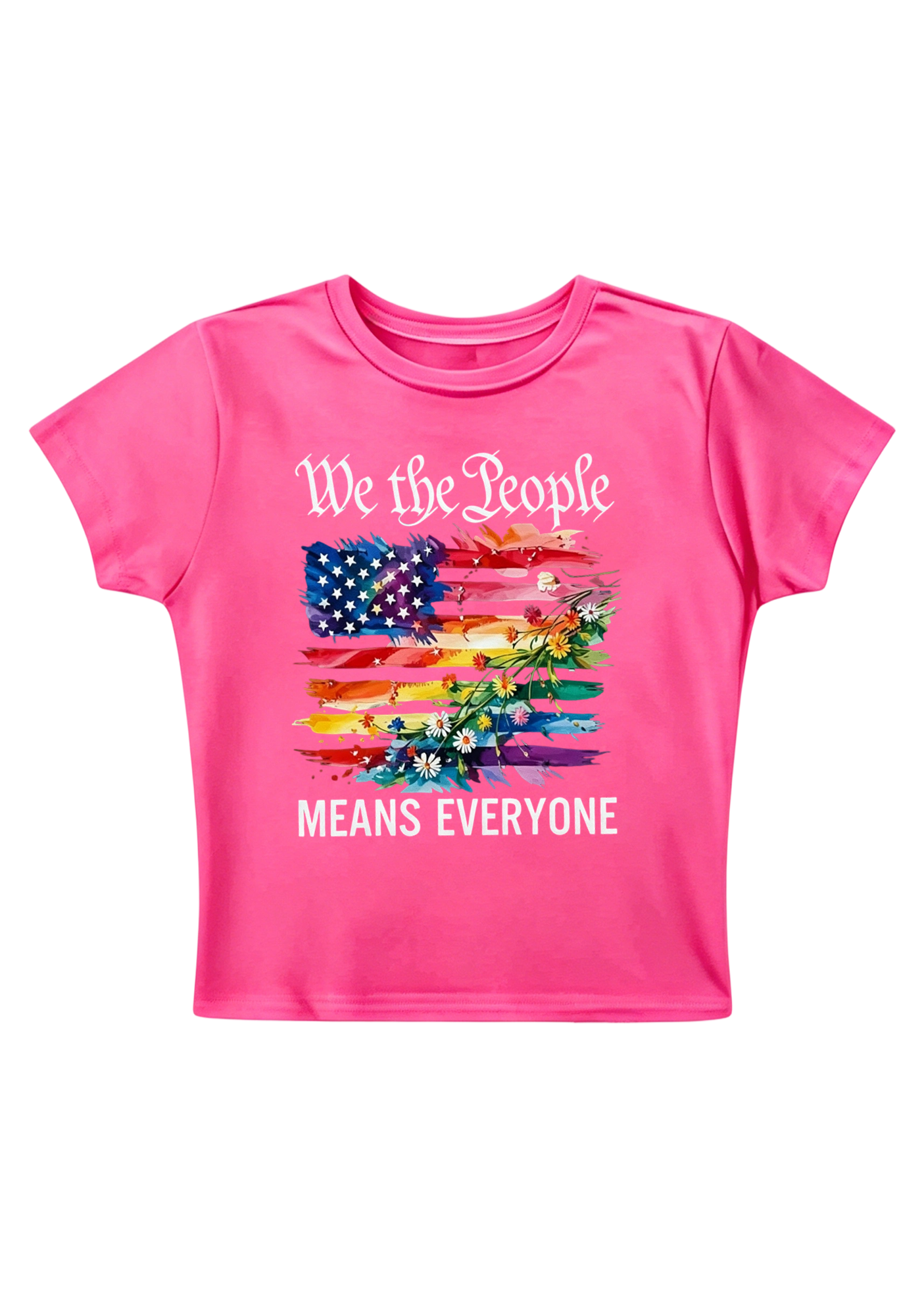 We The People Means Everyone Y2K Baby Tee