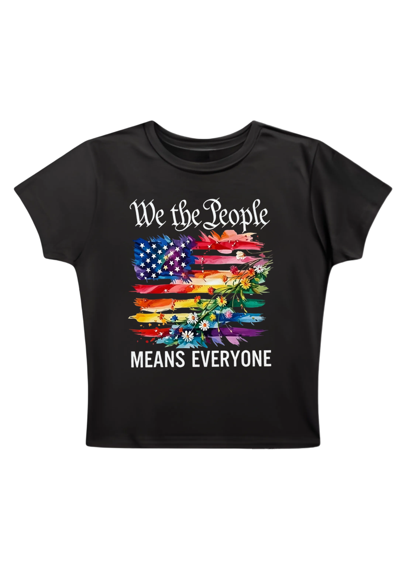 We The People Means Everyone Y2K Baby Tee