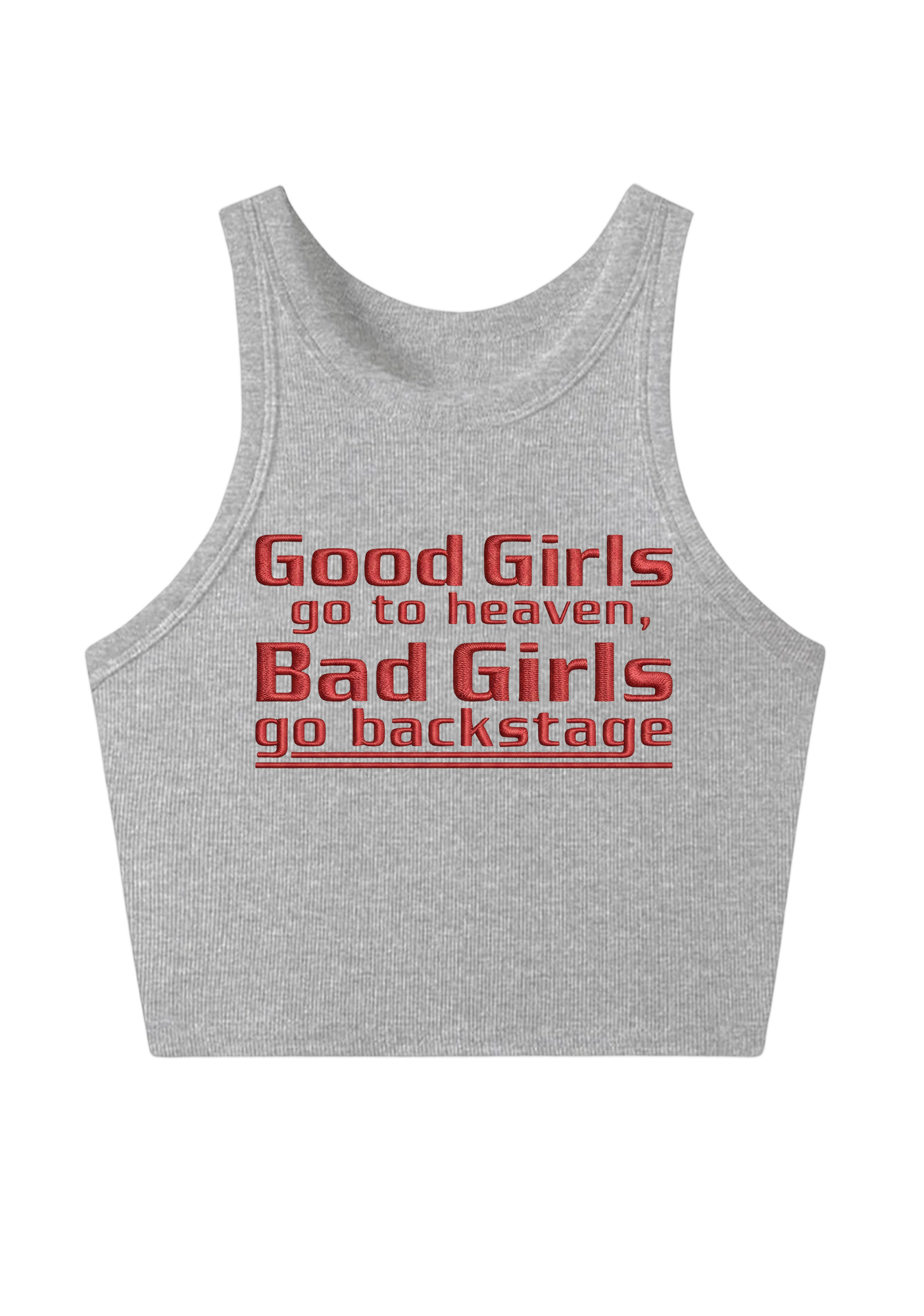 Good Girls Go To Heaven Embroidery Y2K Crop Tank Top