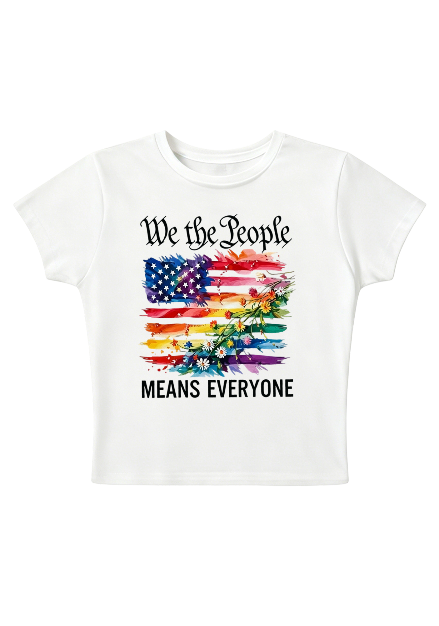 We The People Means Everyone Y2K Baby Tee