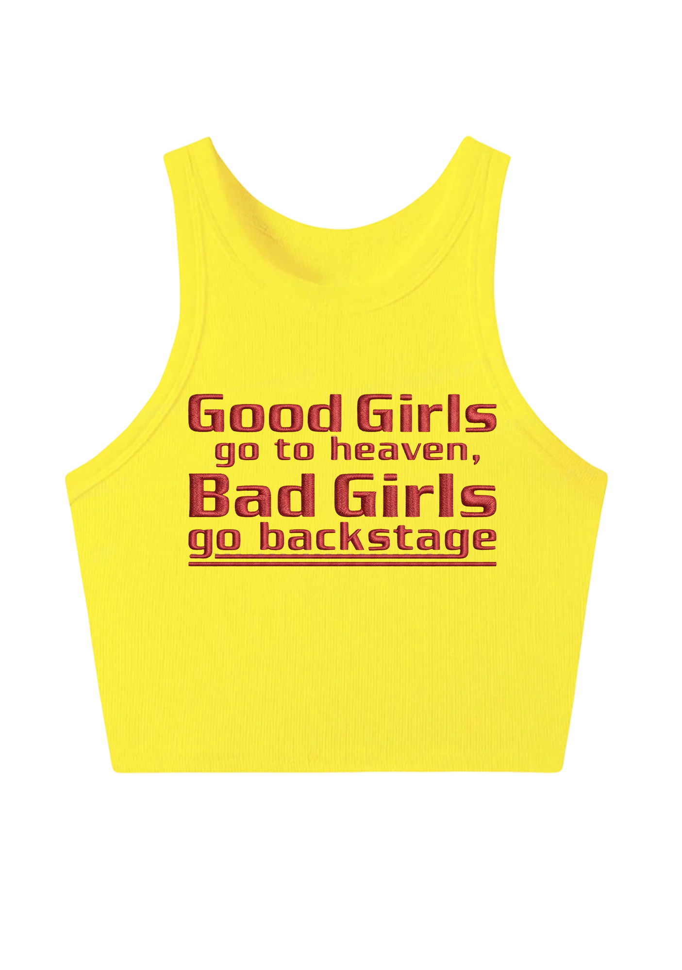 Good Girls Go To Heaven Embroidery Y2K Crop Tank Top