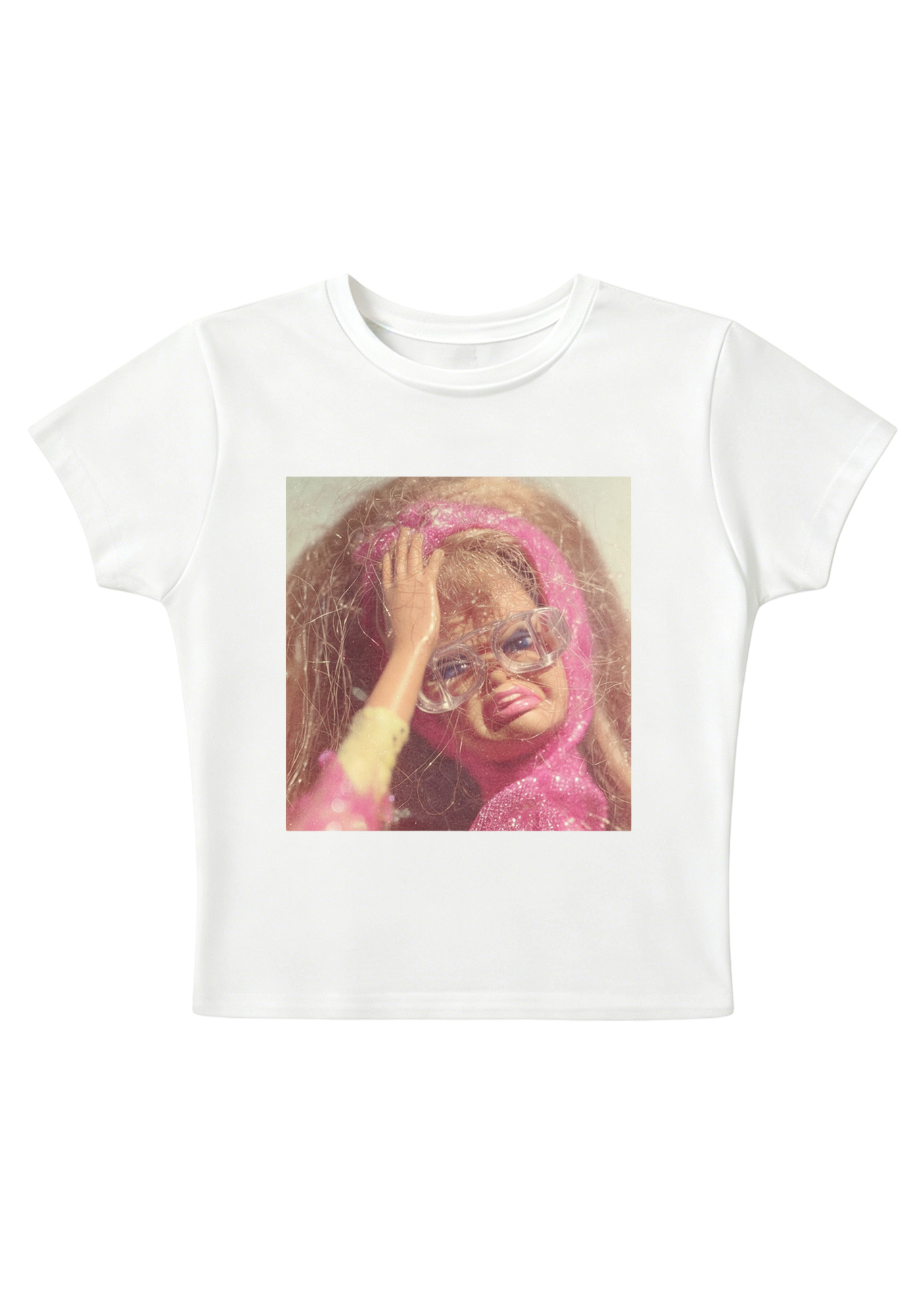 Funny Headache Barbie  Y2K Baby Tee