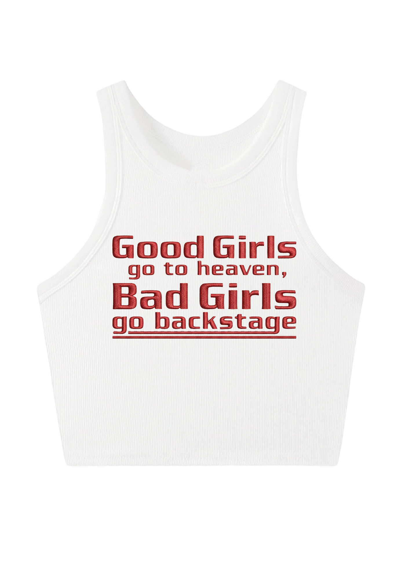 Good Girls Go To Heaven Embroidery Y2K Crop Tank Top