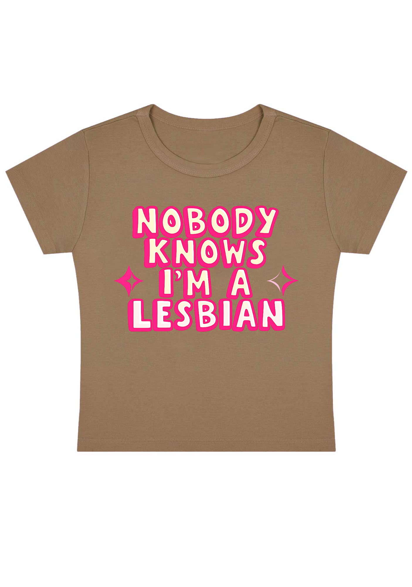 Nobody Knows I'm A Lesbian Y2K Baby Tee