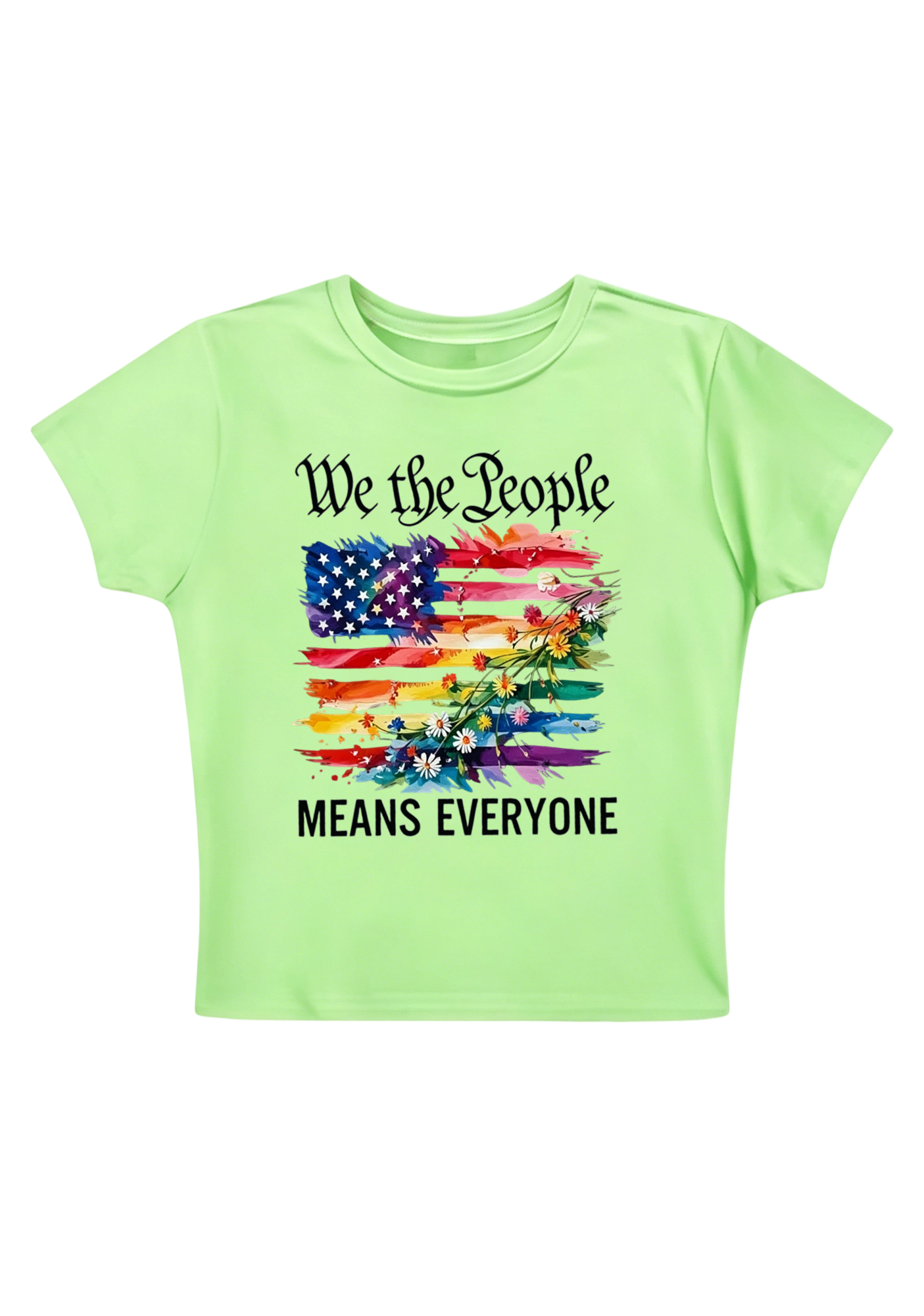 We The People Means Everyone Y2K Baby Tee