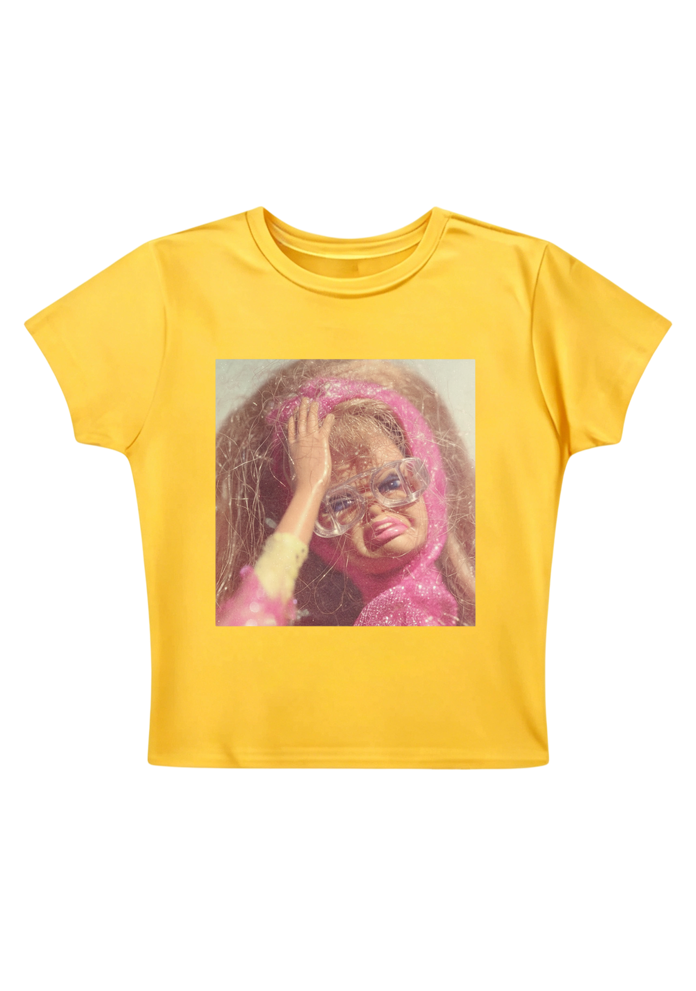 Funny Headache Barbie  Y2K Baby Tee