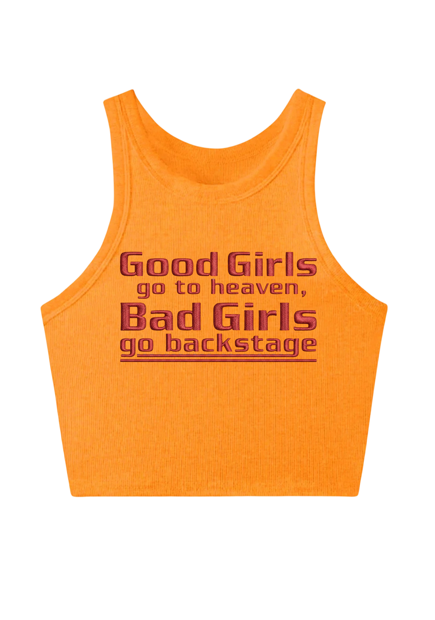 Good Girls Go To Heaven Embroidery Y2K Crop Tank Top