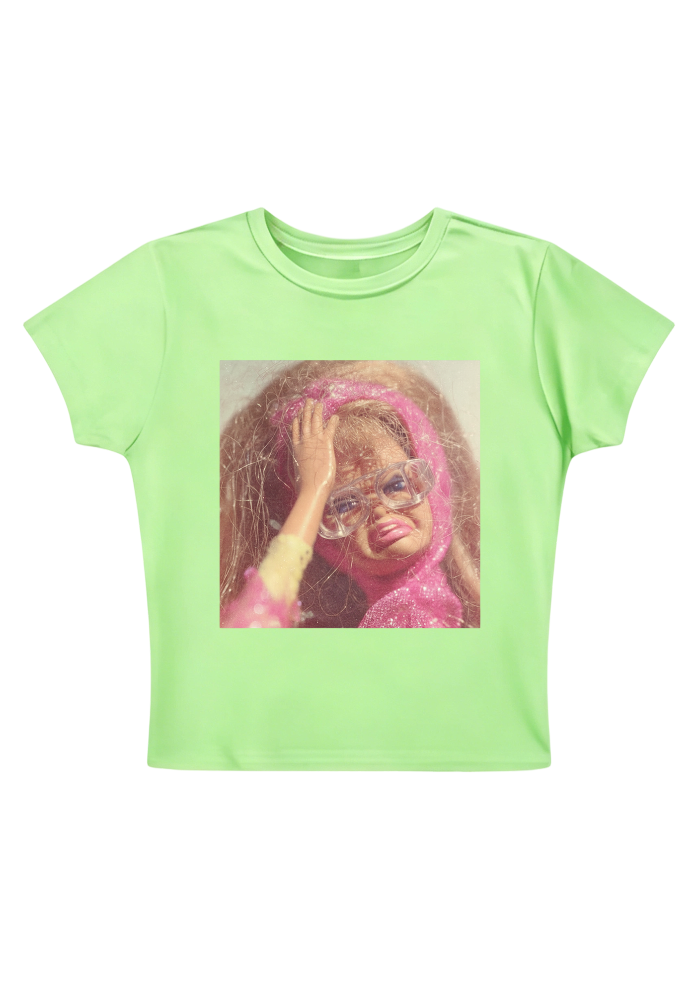 Funny Headache Barbie  Y2K Baby Tee