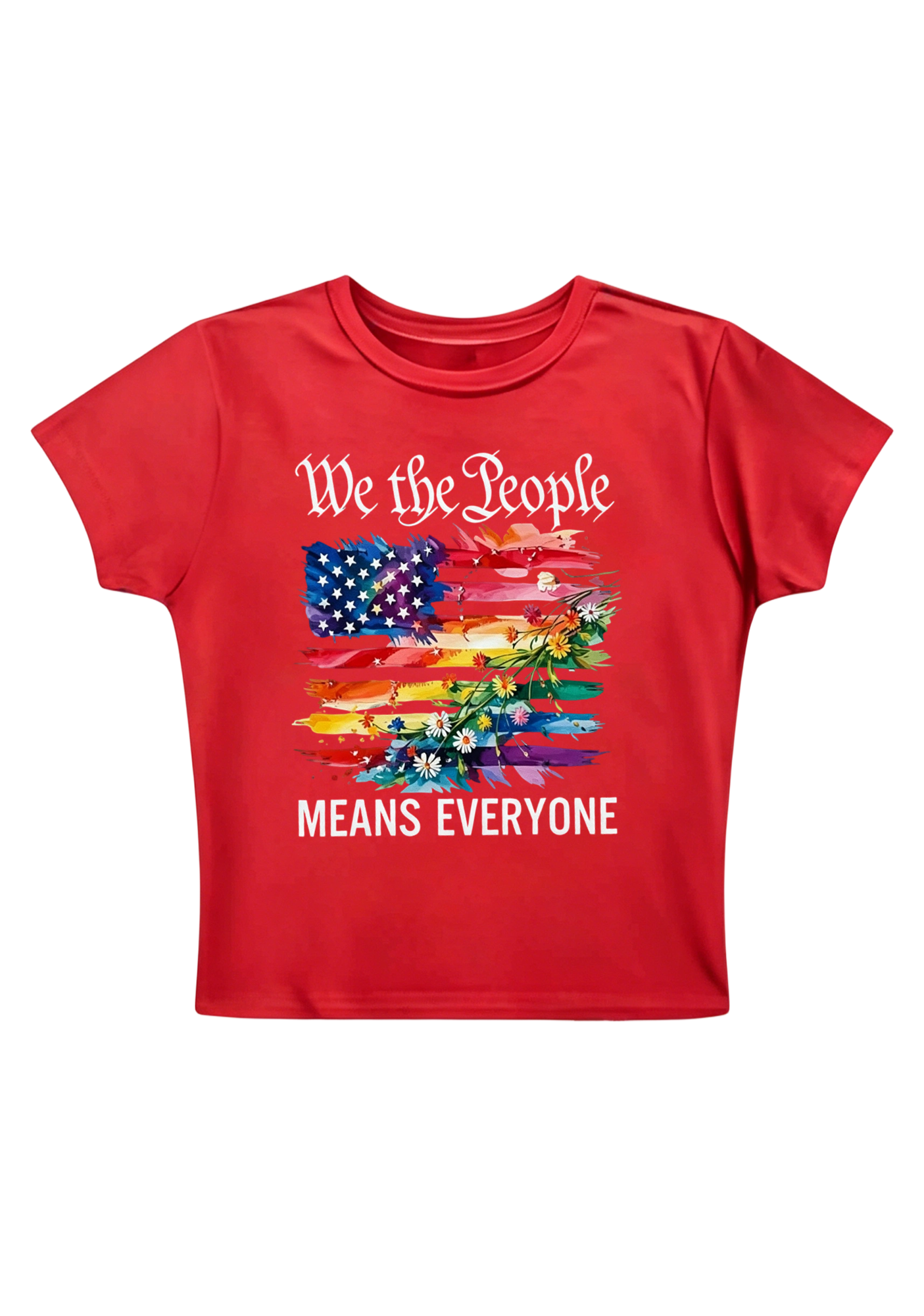 We The People Means Everyone Y2K Baby Tee
