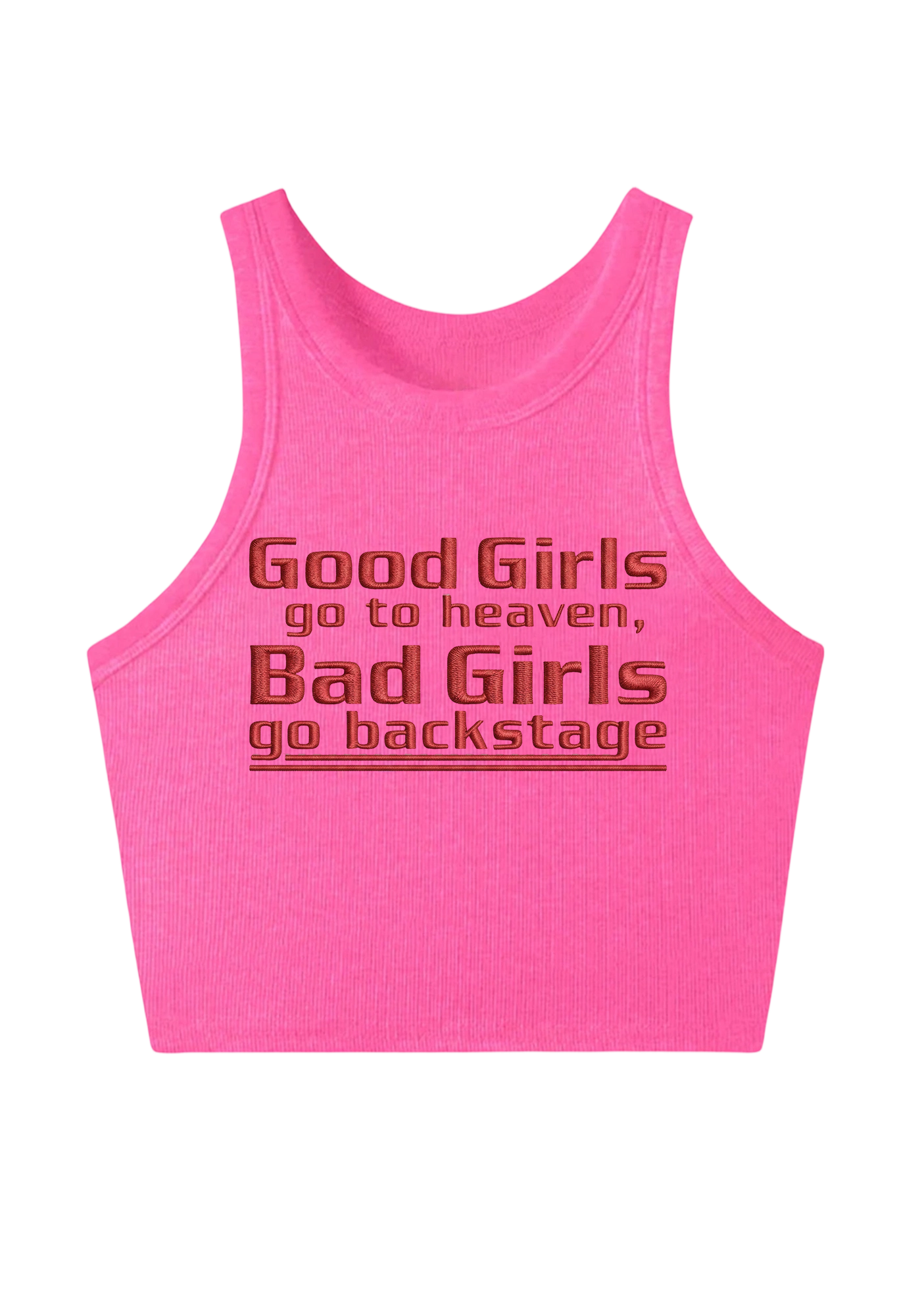Good Girls Go To Heaven Embroidery Y2K Crop Tank Top
