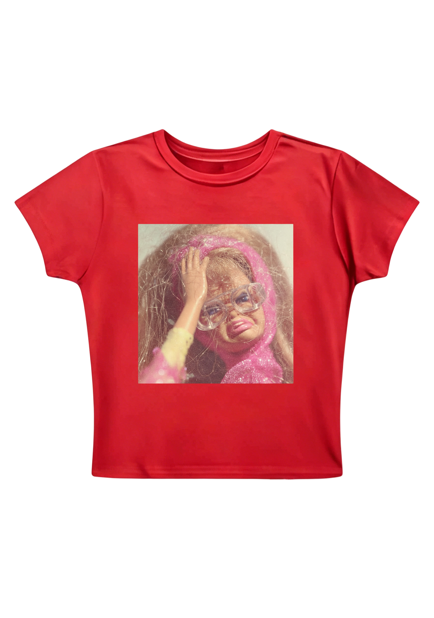 Funny Headache Barbie  Y2K Baby Tee